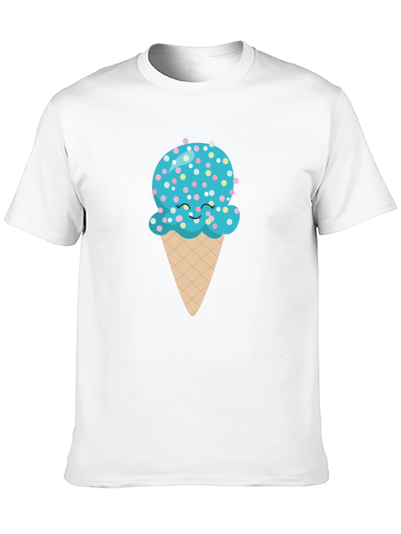 Black Cute Ice Cream Cone Graphic Tee - Black T-Shirt view 10