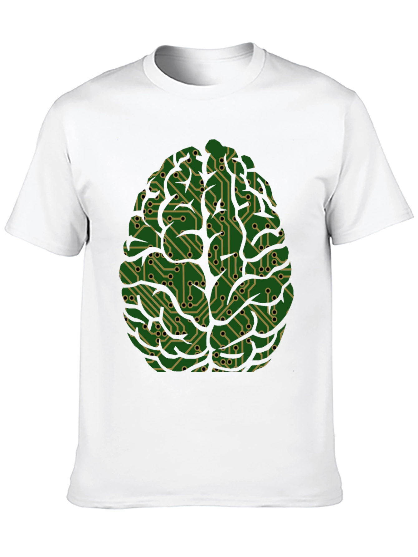 Black Circuit Brain Graphic Tee - Mens Cool Science T-Shirt view 10