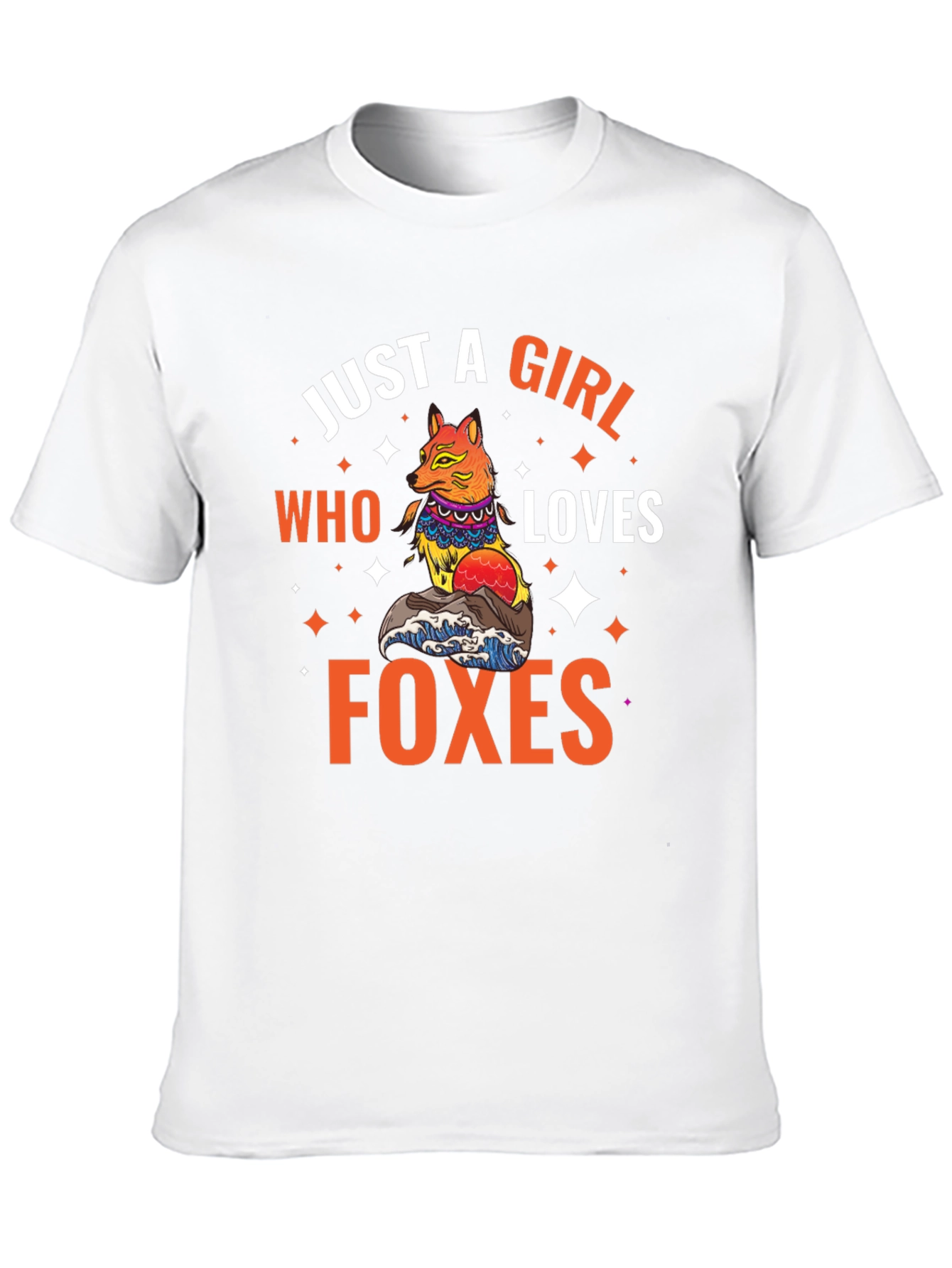 Black Just A Girl Who Loves Foxes Graphic T-Shirt view 10