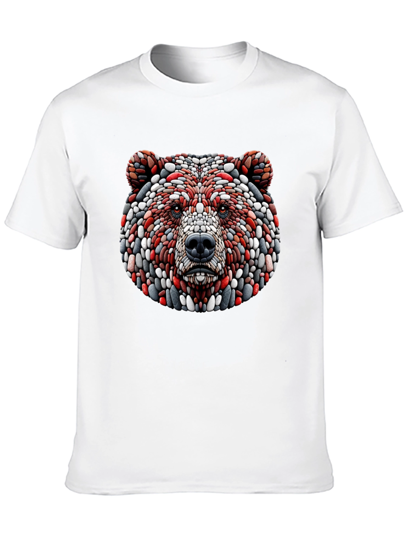 Black Unique Bear Head Graphic Black T-Shirt view 10