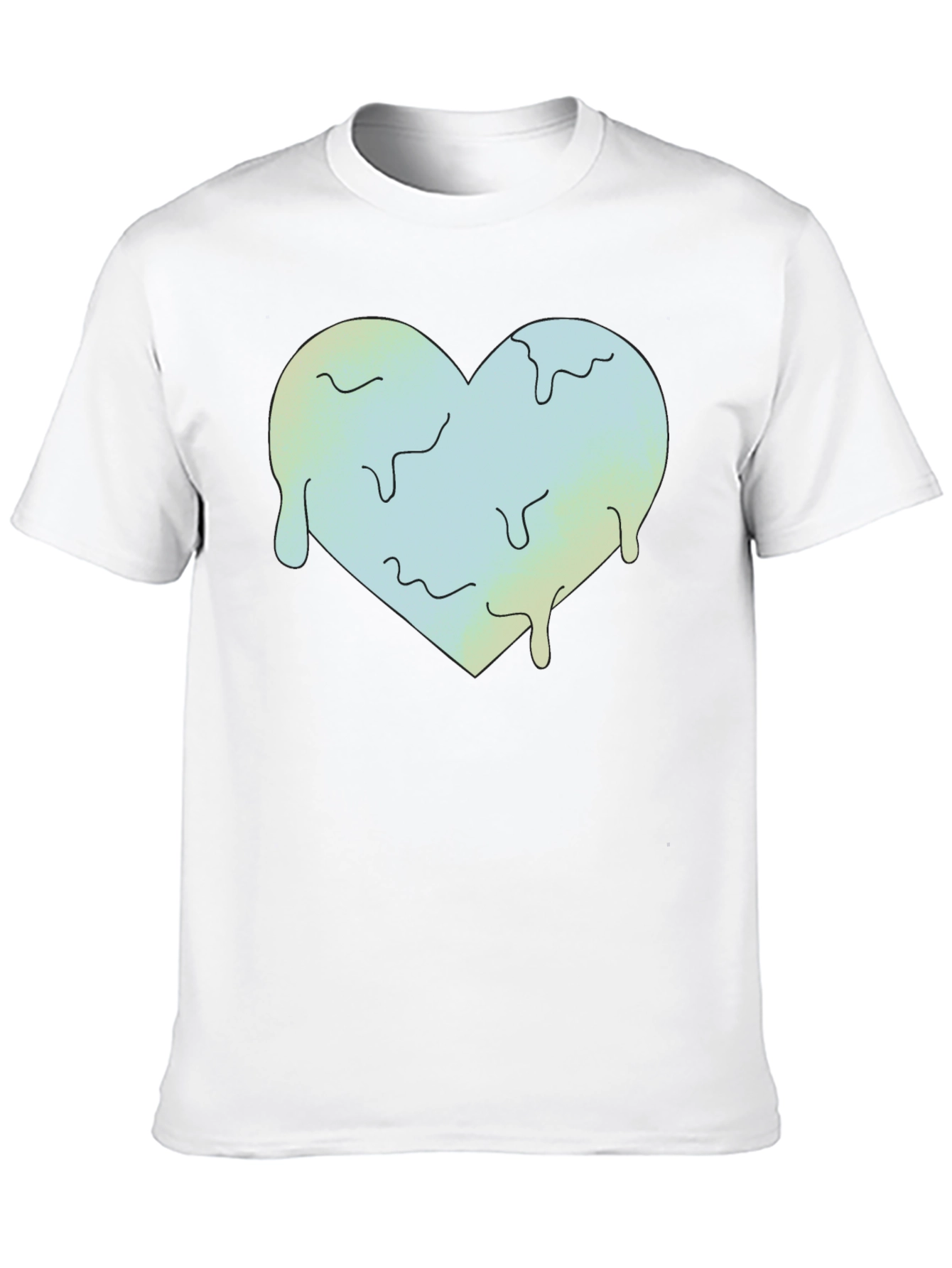 Black Melting Heart Graphic Tee - Black Crew Neck view 10