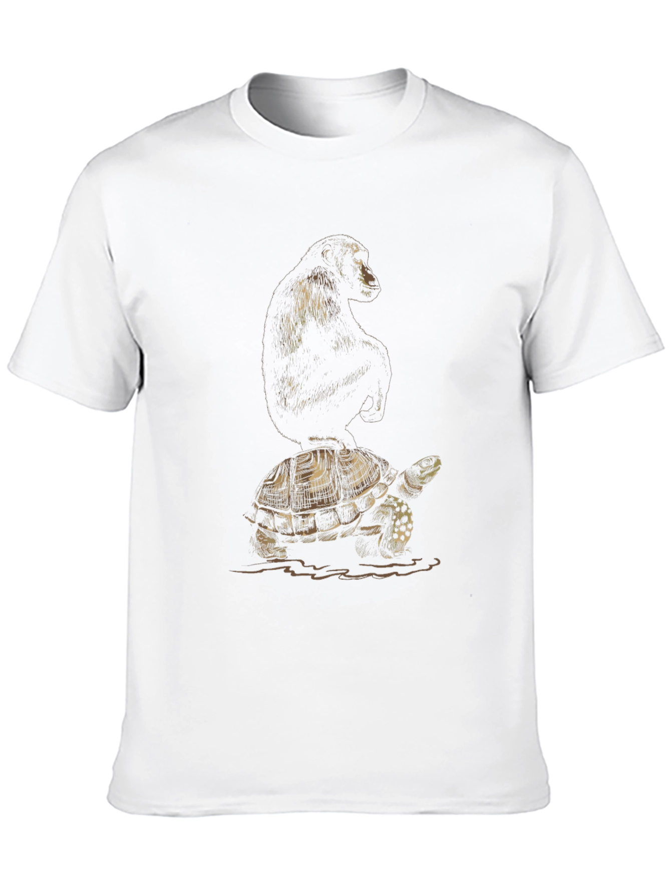 Black Monkey Riding Turtle Graphic Tee - Black view 10