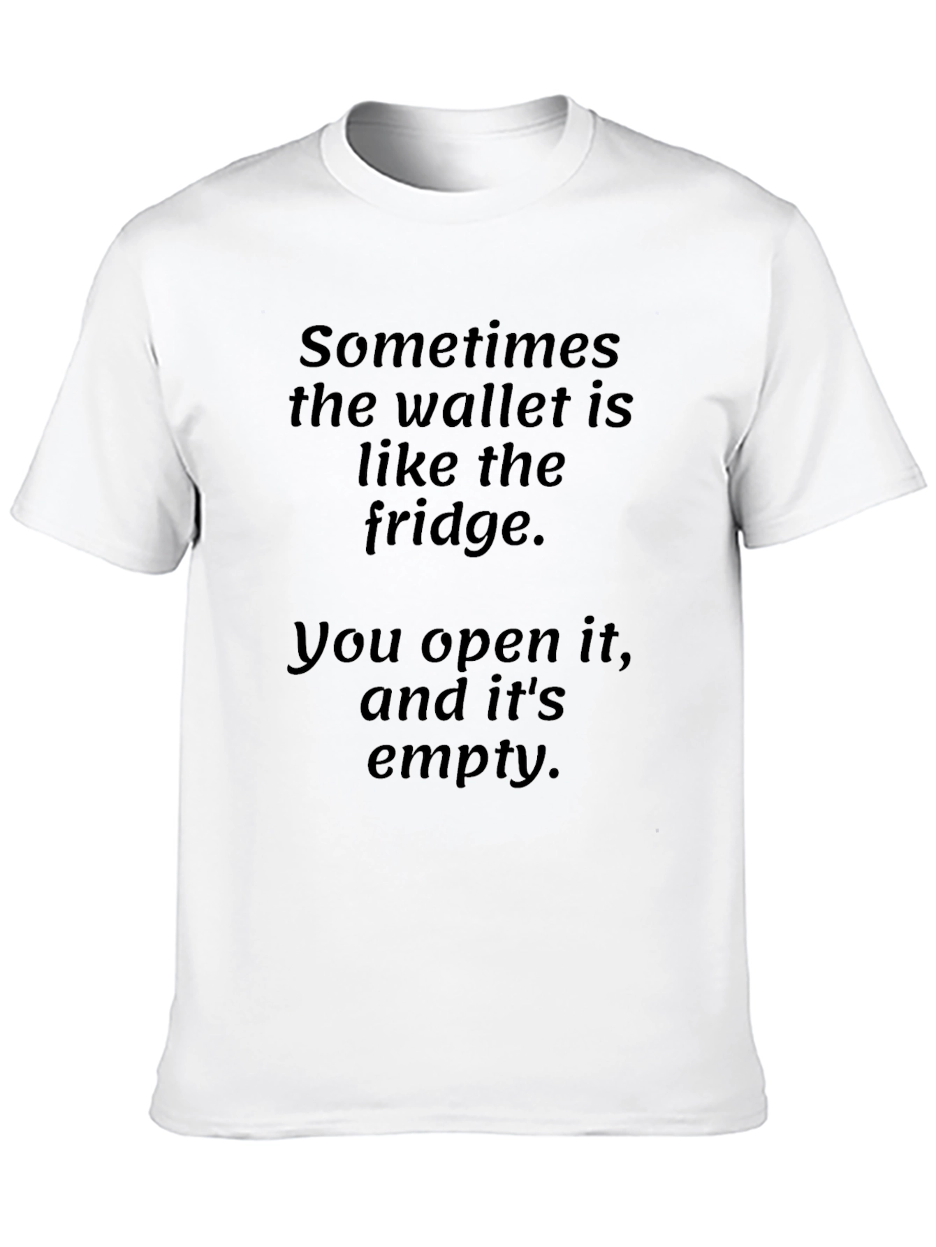 Black Funny Wallet Fridge T-Shirt - Empty Wallet view 10