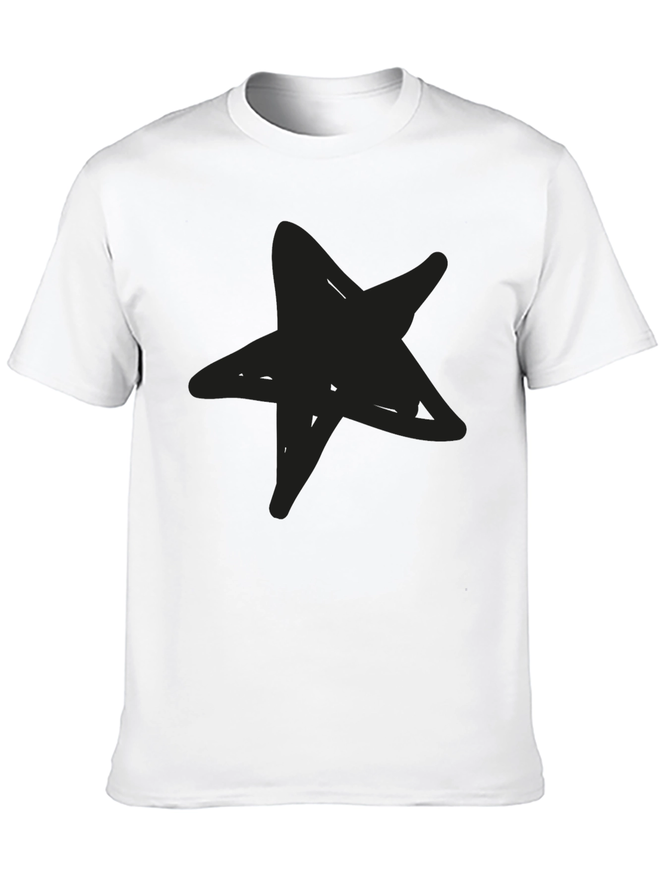 Black Men's Black Star Graphic Tee - Casual Style view 10
