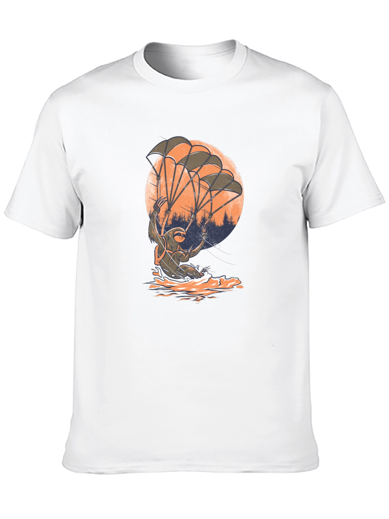 Black Sloth Parachute T-Shirt - Funny & Unique Design view 10