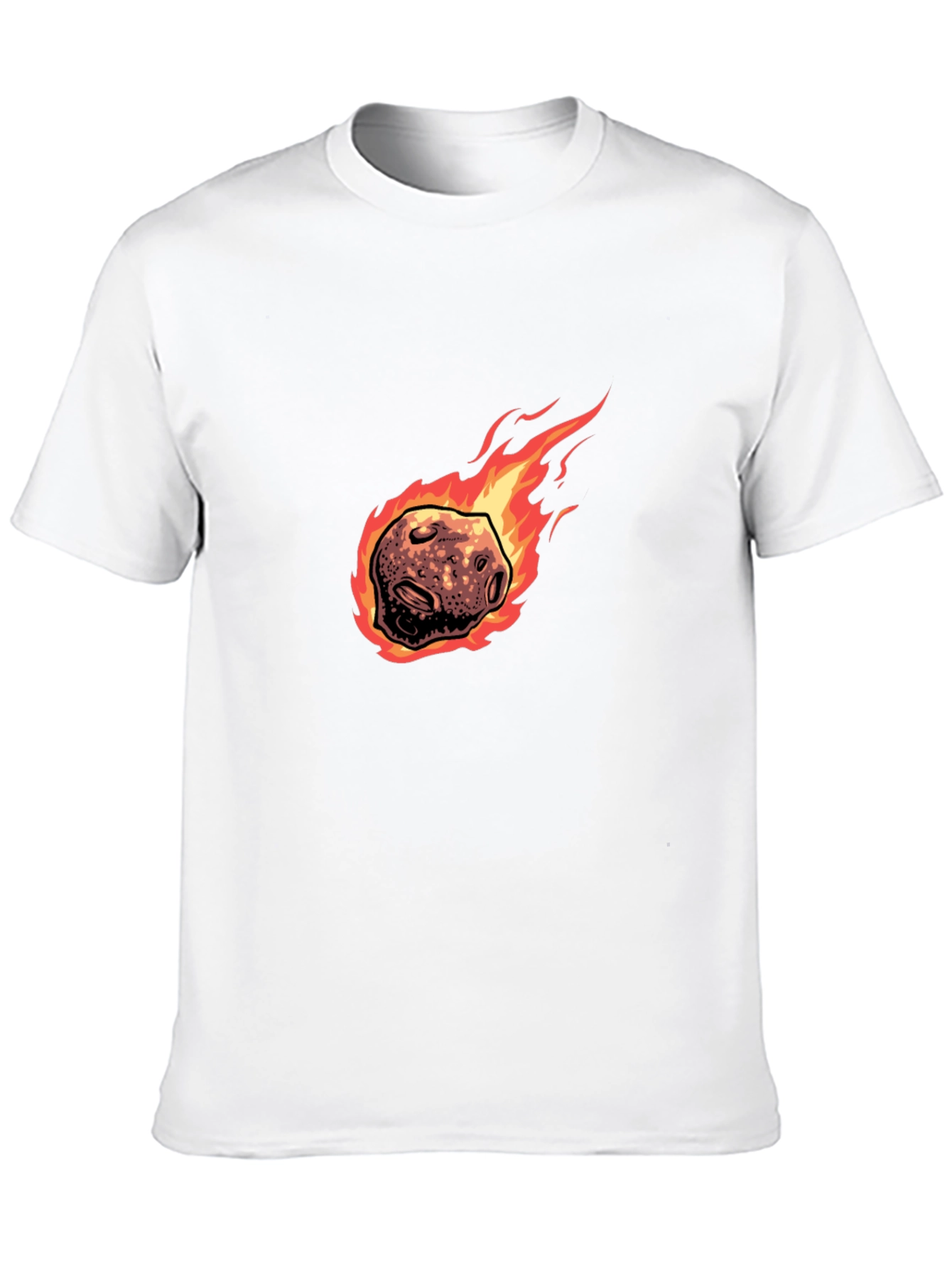 Black Flaming Meteor Graphic Tee - Black Cotton T-Shirt view 10