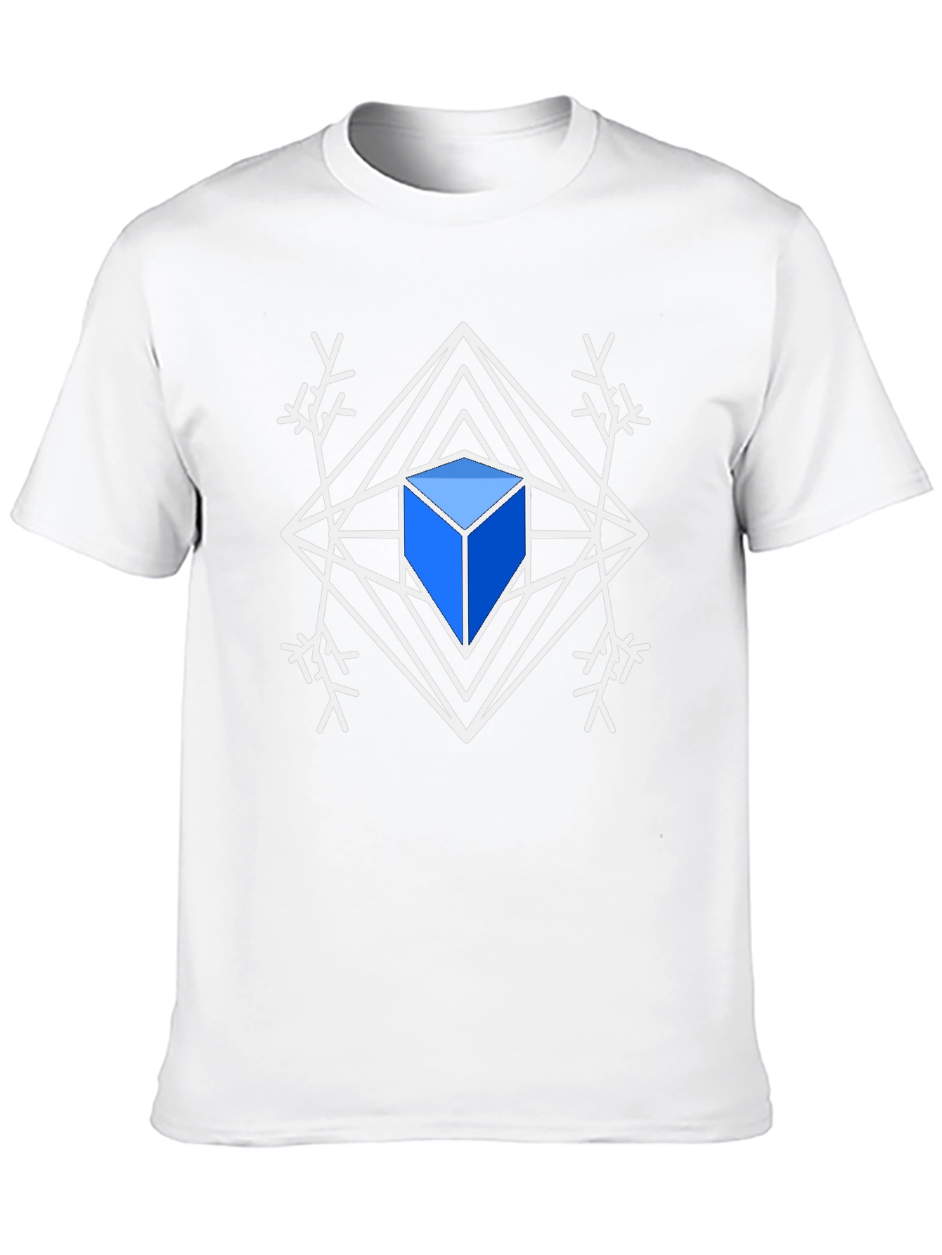 Black Geometric Cube Snowflake Graphic Tee view 10