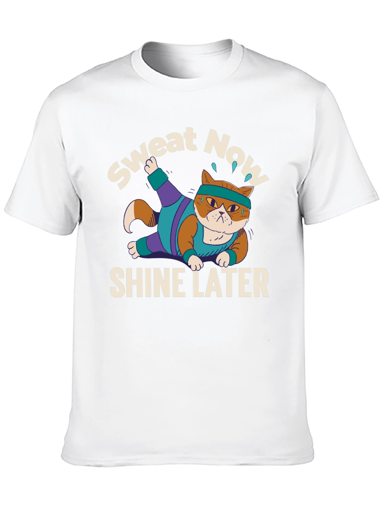 Black Sweat Now Shine Later Cat Gym T-Shirt view 10