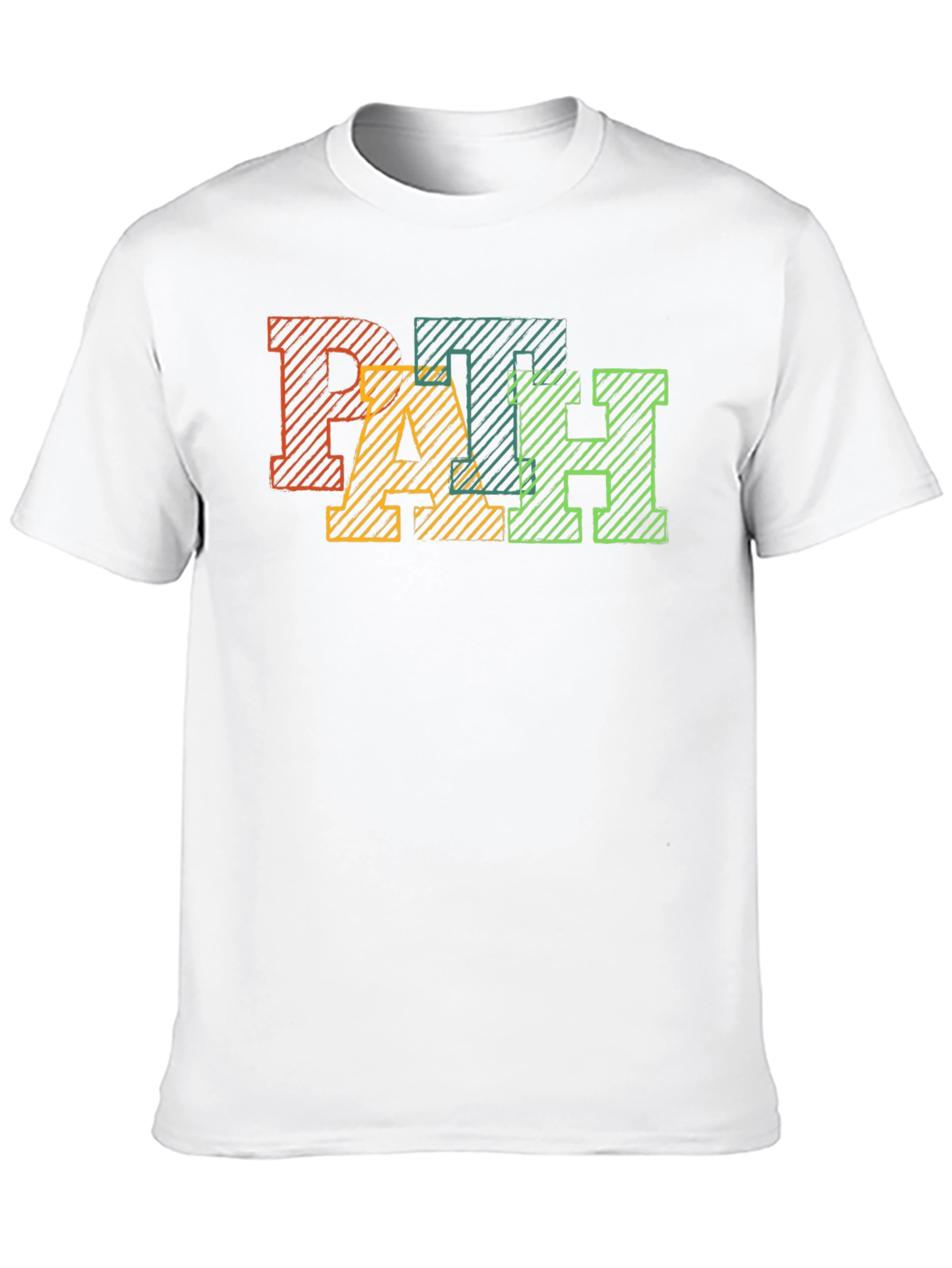 Black PATH Graphic Tee - Cool Striped Letter Design view 10