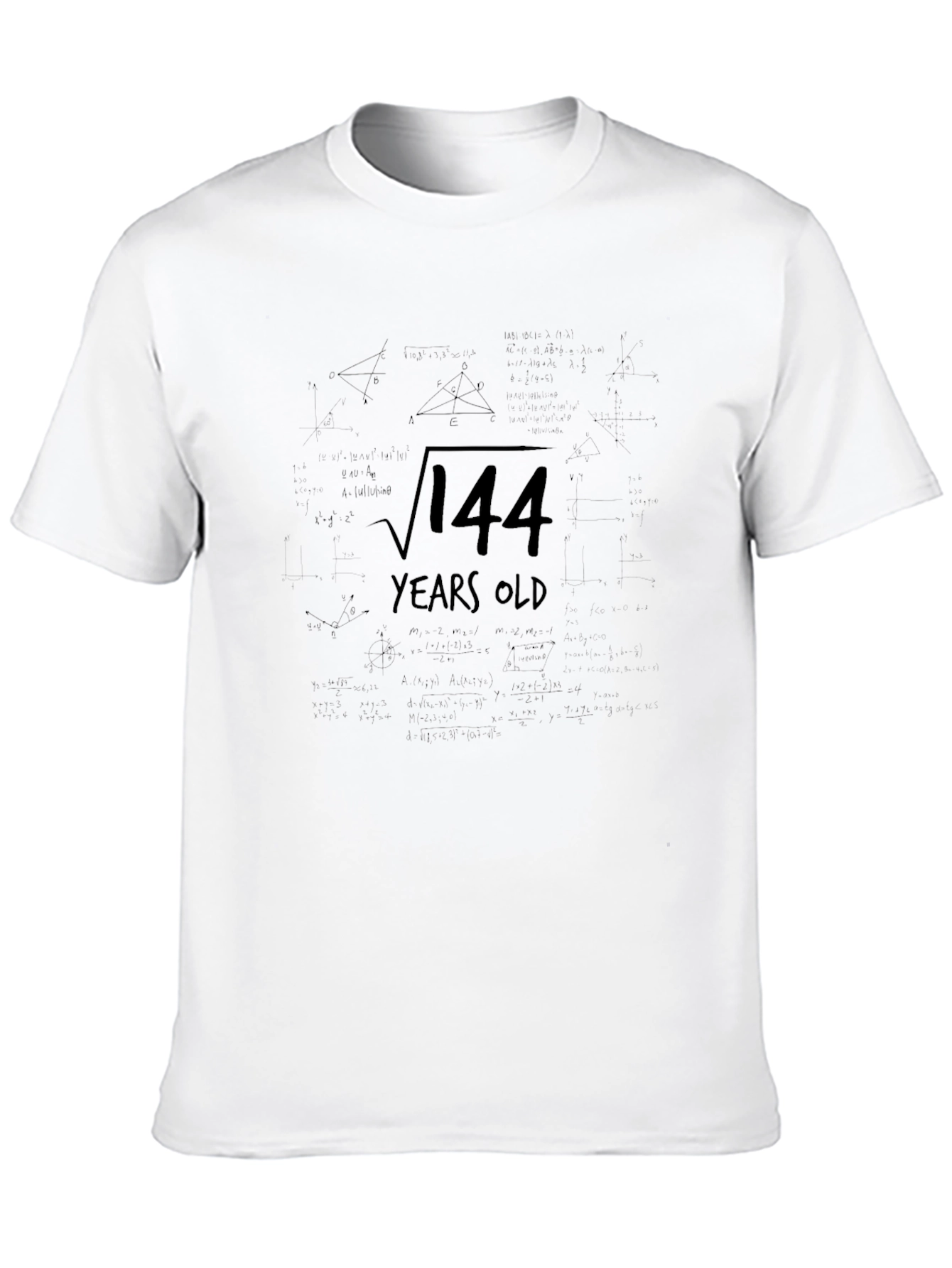 Black Funny 12th Birthday T-Shirt - Square Root of 144 view 10