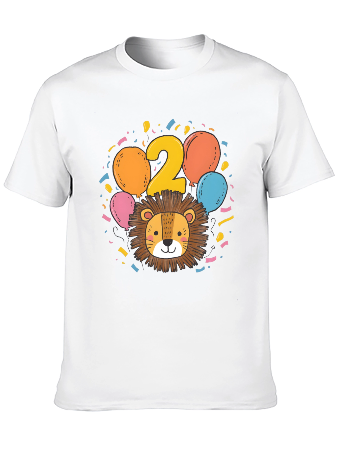Black Cute Lion 2nd Birthday Black T-Shirt view 10