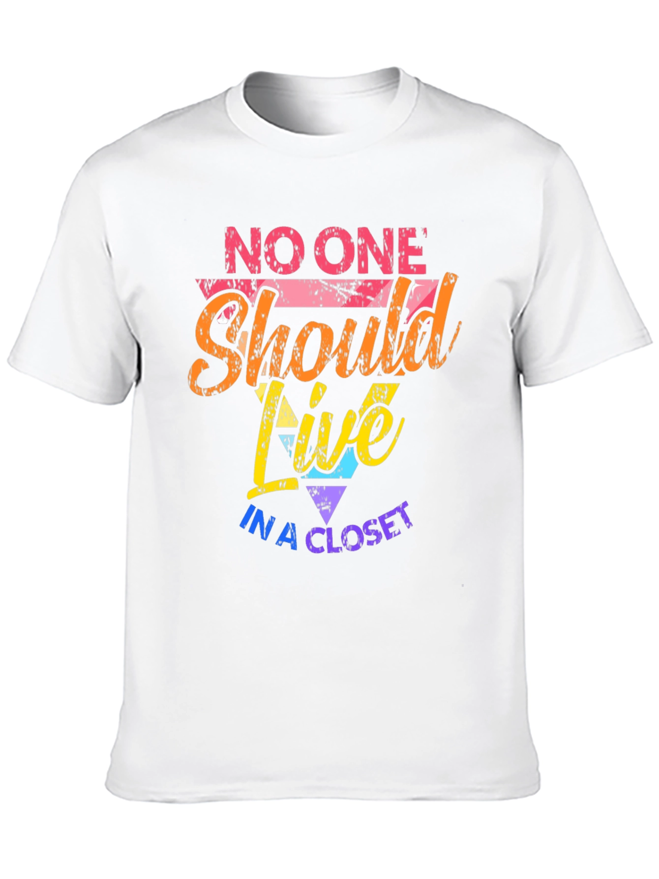 Black LGBTQ+ Pride Graphic Tee - No One Should Live in a Closet view 10