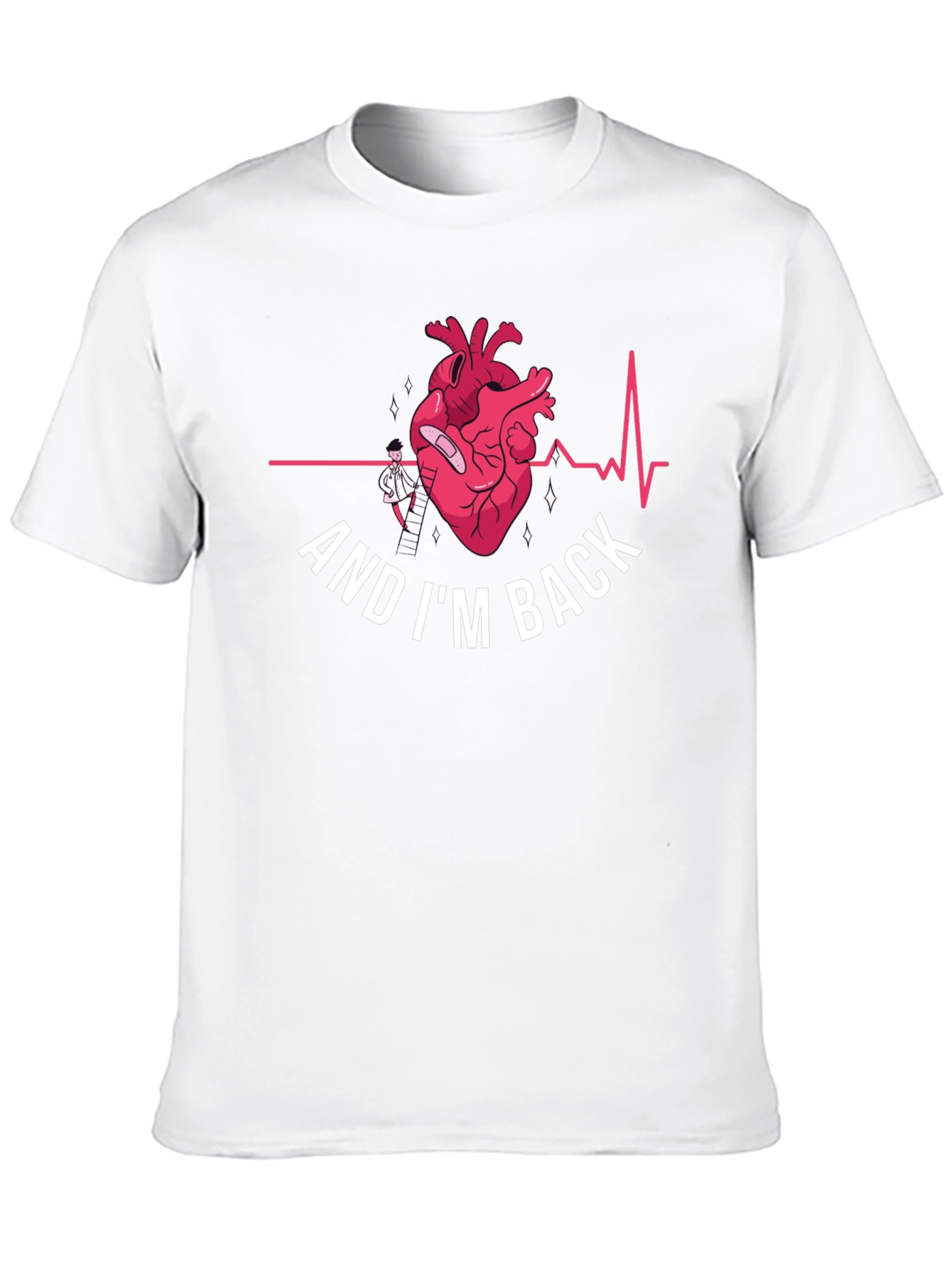 Black Heart Surgery Recovery T-Shirt - "And I'm Back" view 10