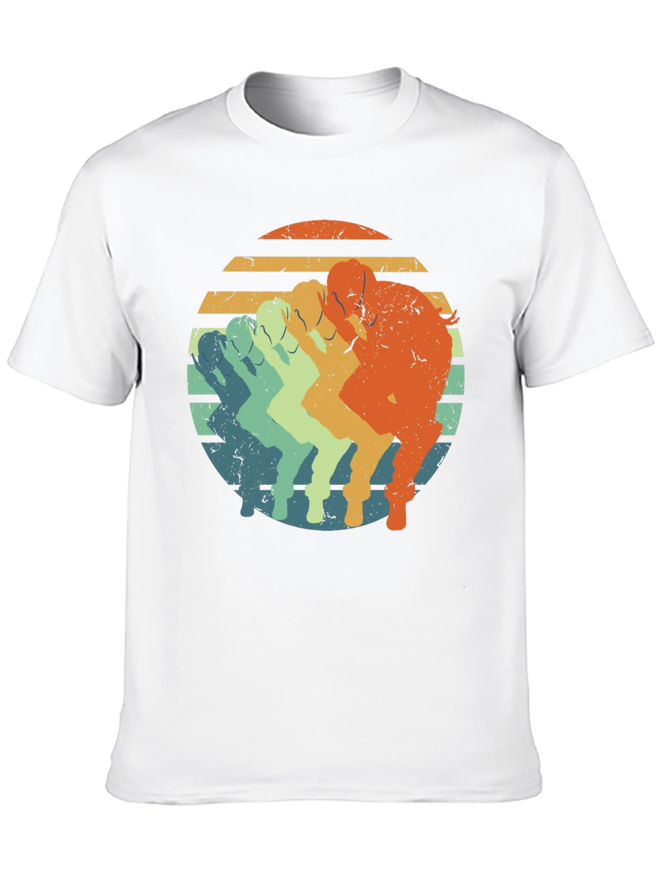 Black Vintage Sunset Running T-Shirt - Retro Style view 10