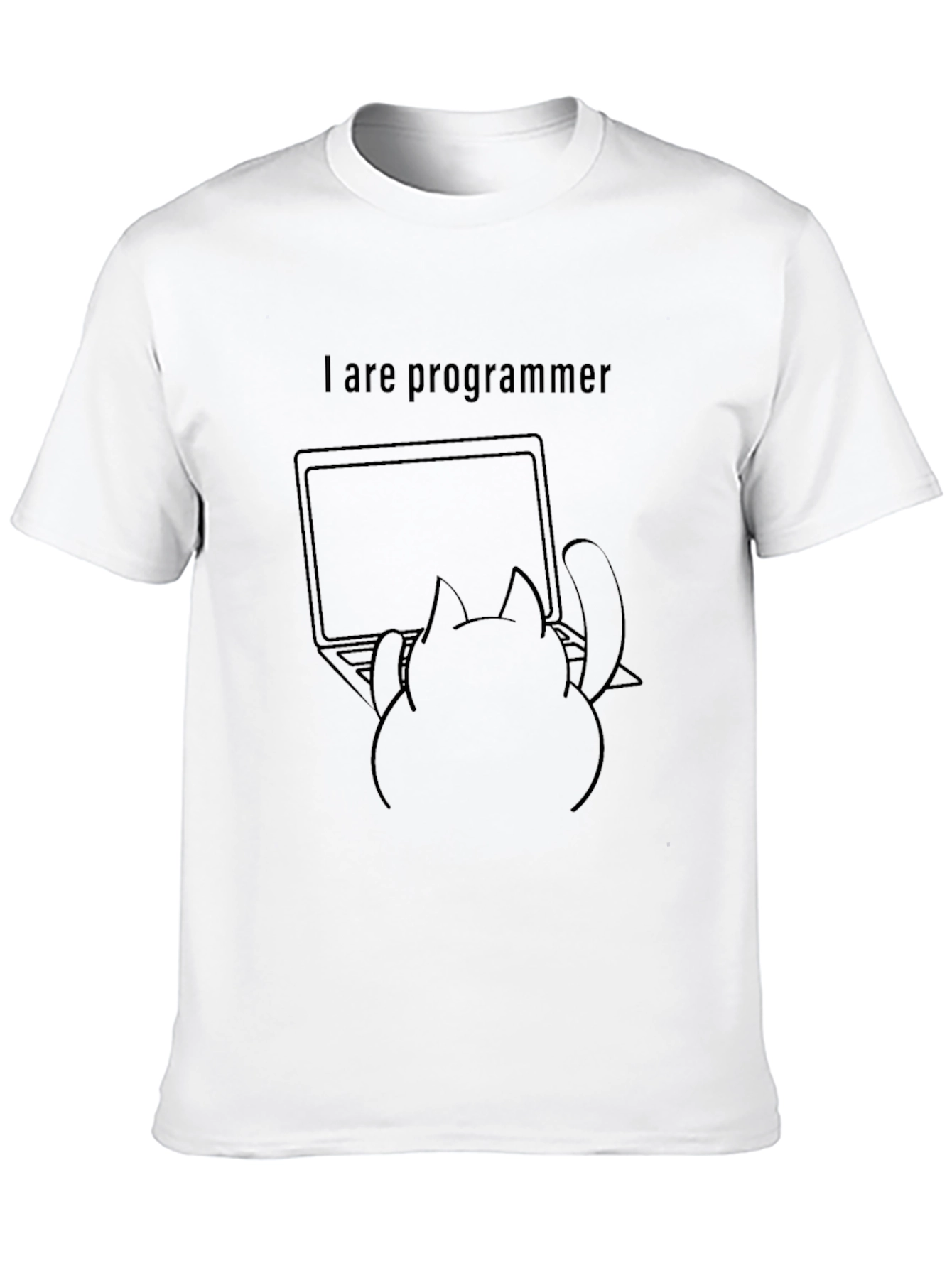 Black I Are Programmer Cat Graphic Tee view 10