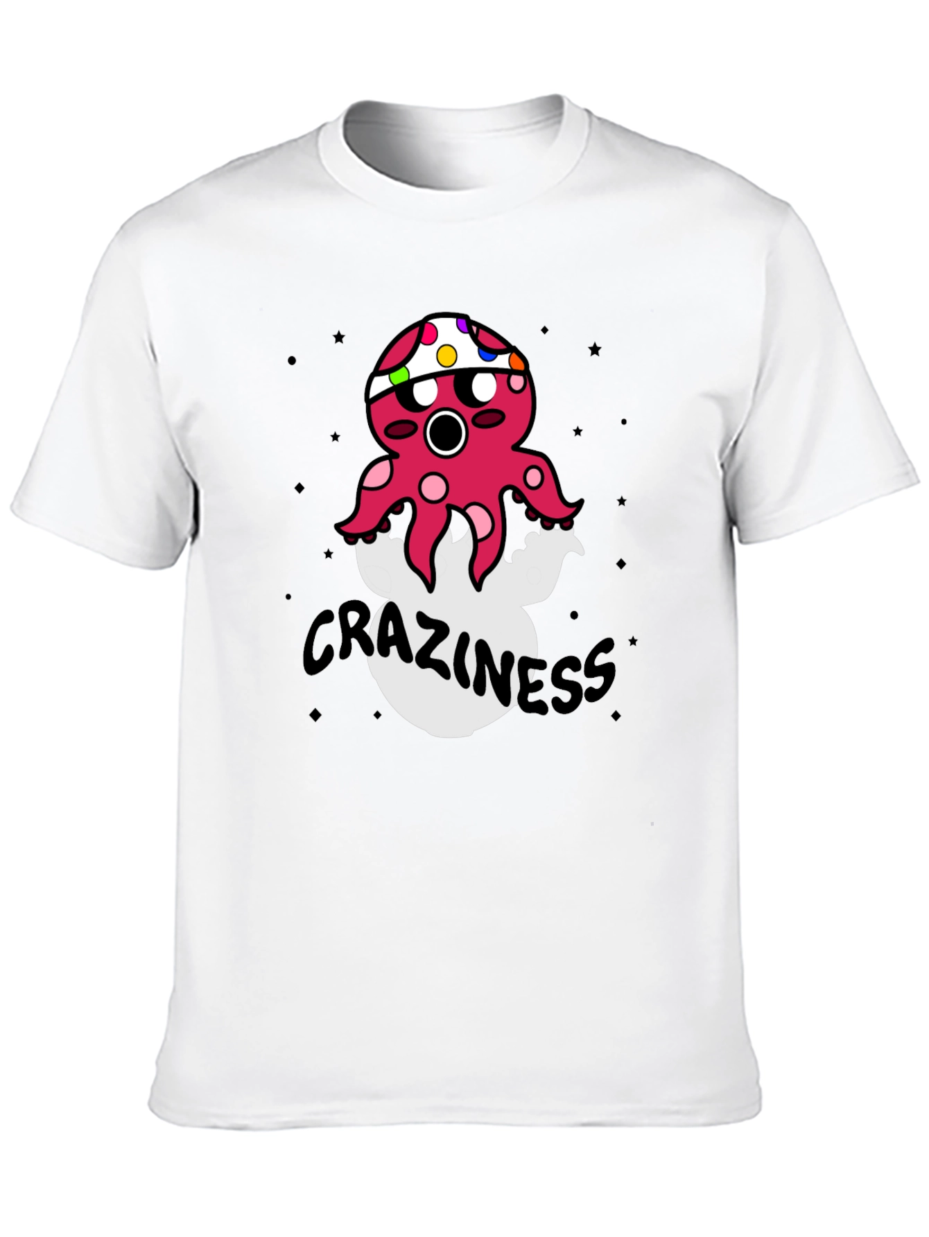 Black Crazy Octopus Graphic T-Shirt view 10