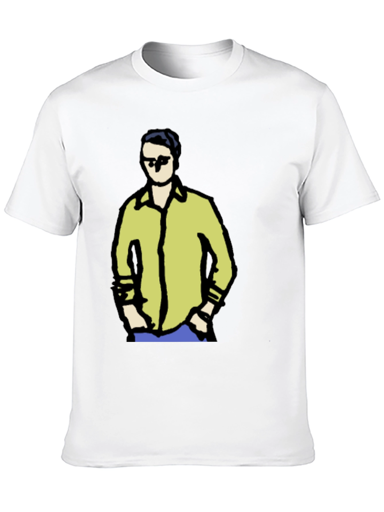 Black Cool Cartoon Guy Graphic Tee - Black view 10