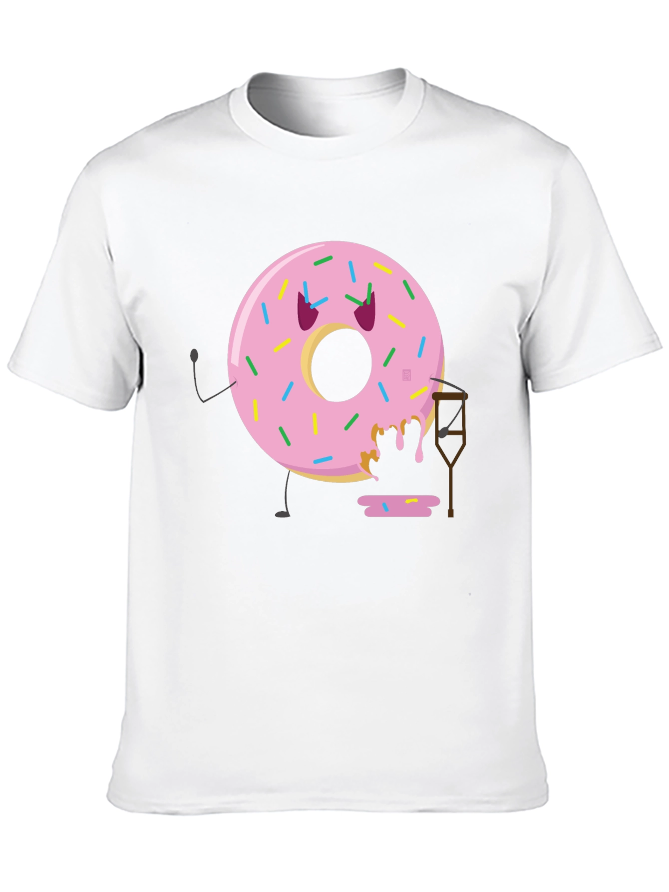 Black Funny Injured Donut T-Shirt view 10