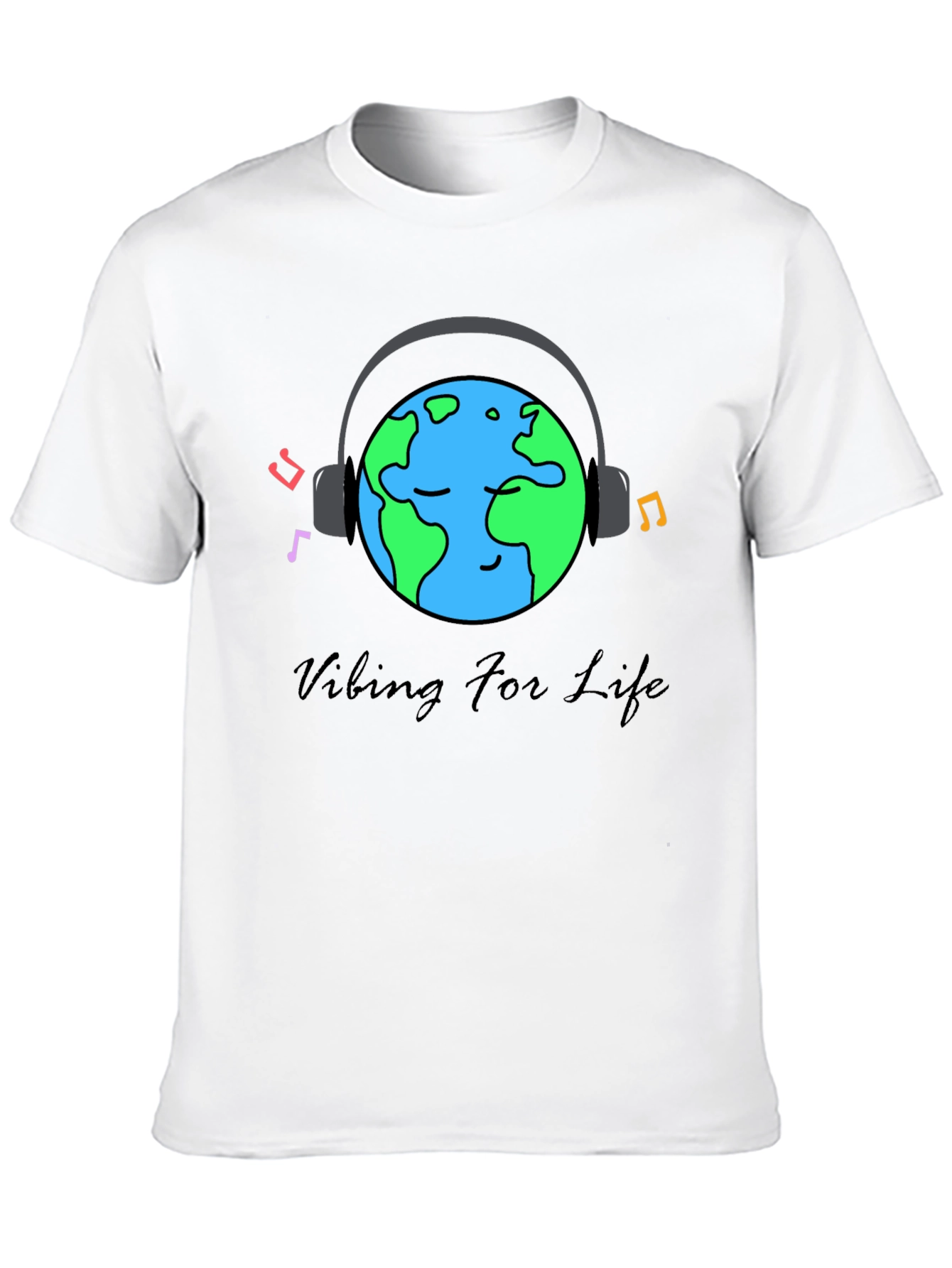 Black Vibing For Life Black Graphic Tee view 10