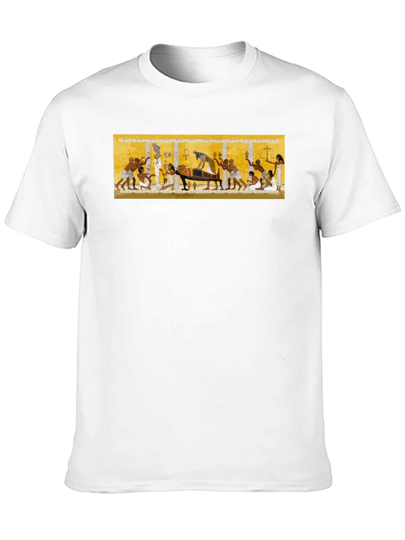 Black Egyptian Art Print Black Tee - Unisex view 10