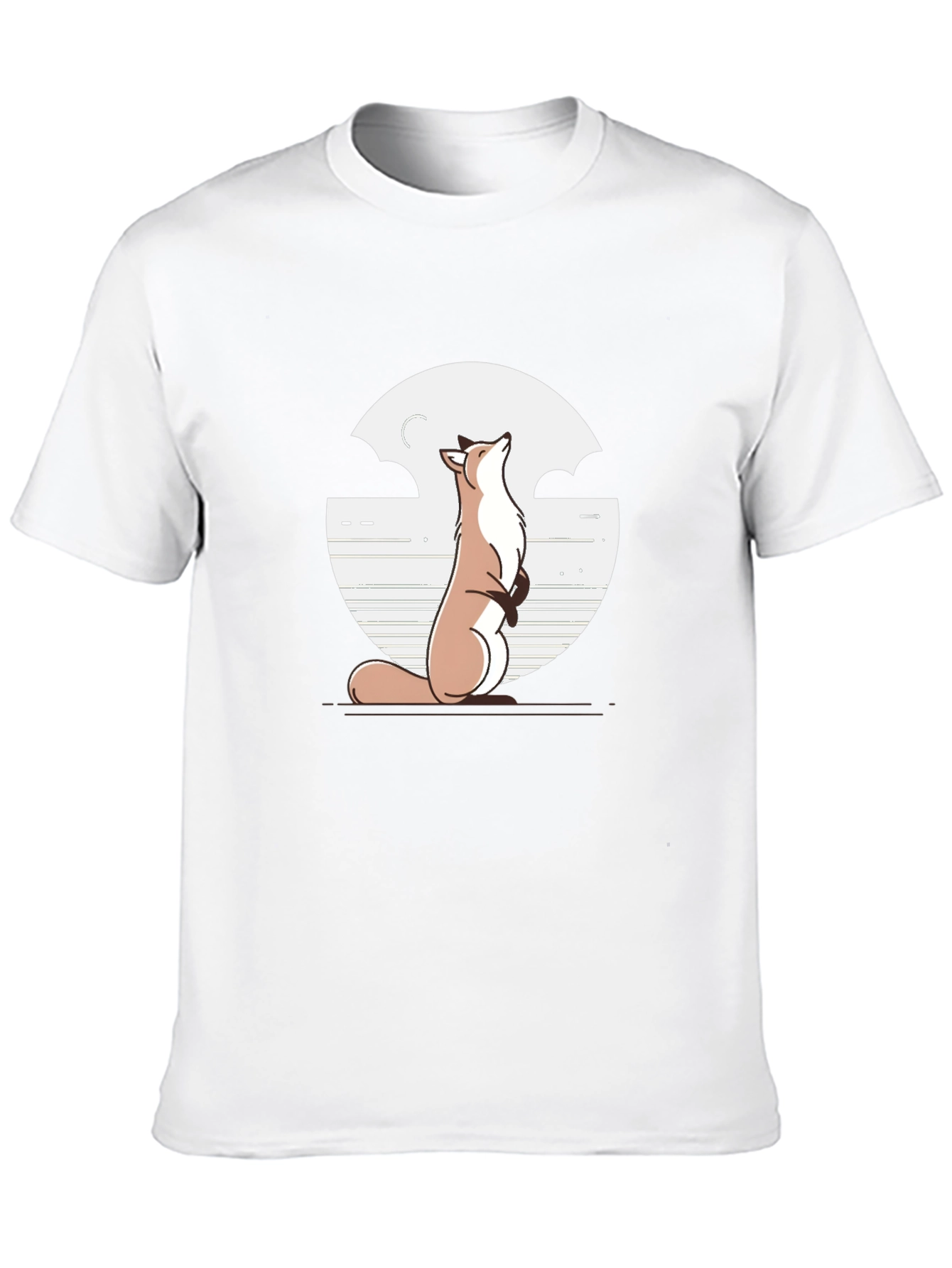 Black Fox & Moon Graphic Tee - Black Cotton T-Shirt view 10