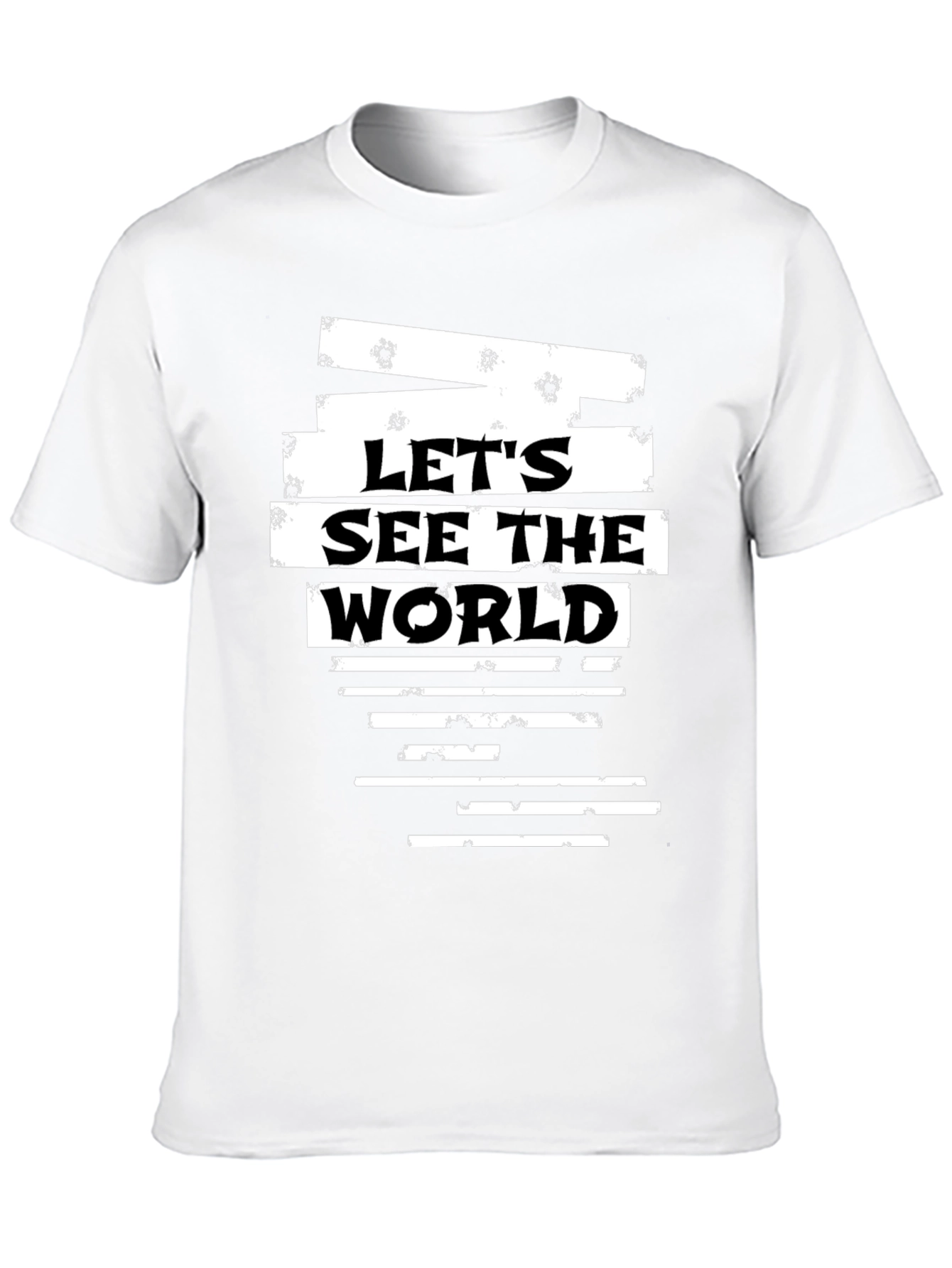 Black Let's See The World Graphic T-Shirt view 10