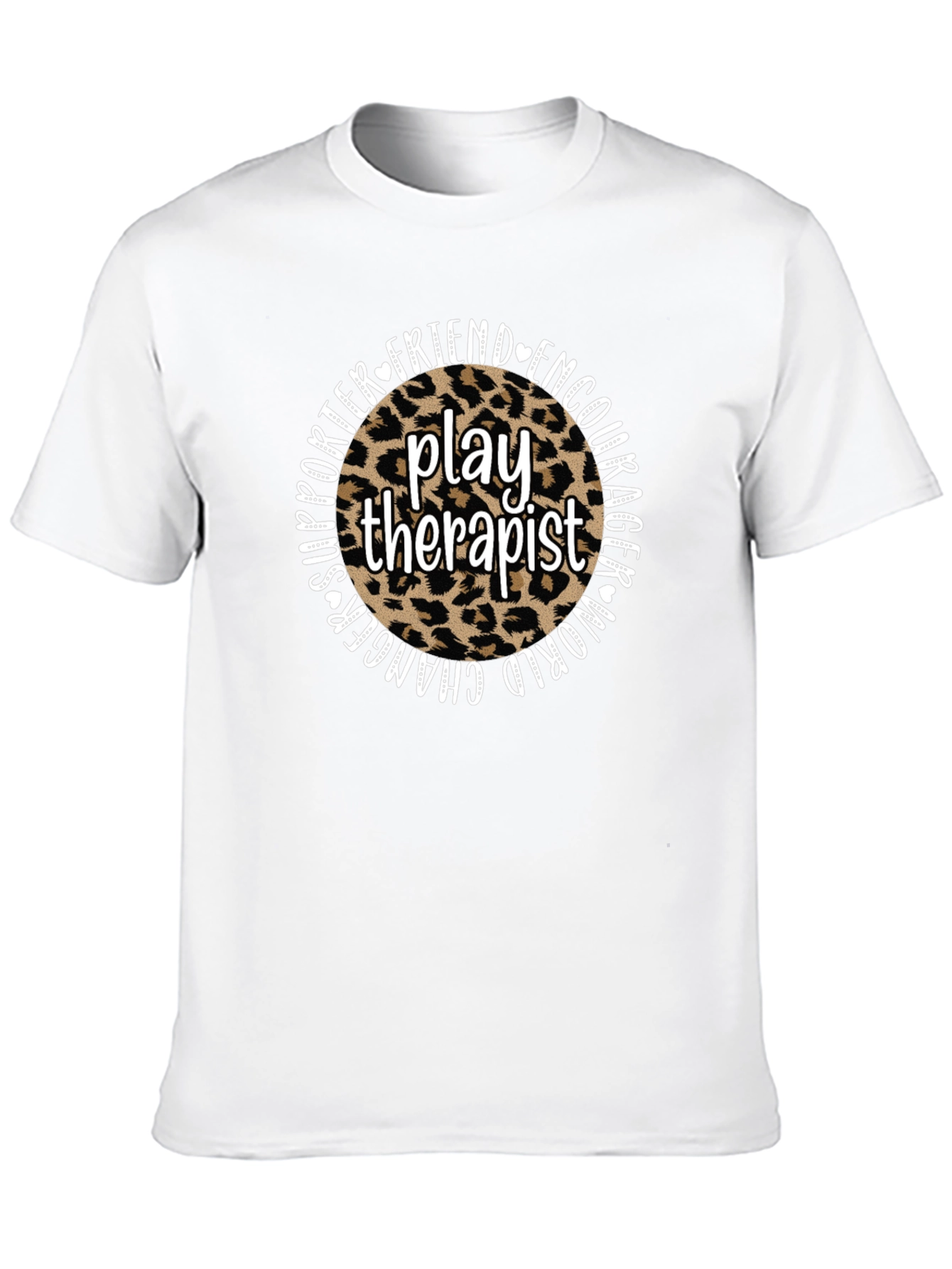 Black Play Therapist Leopard Print Graphic Tee view 10