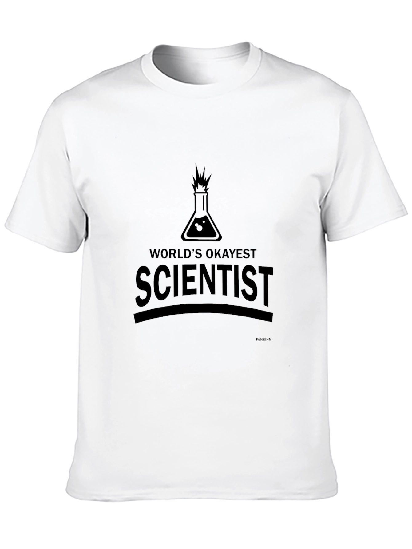 Black World's Okayest Scientist T-Shirt - Black, Novelty Tee view 10