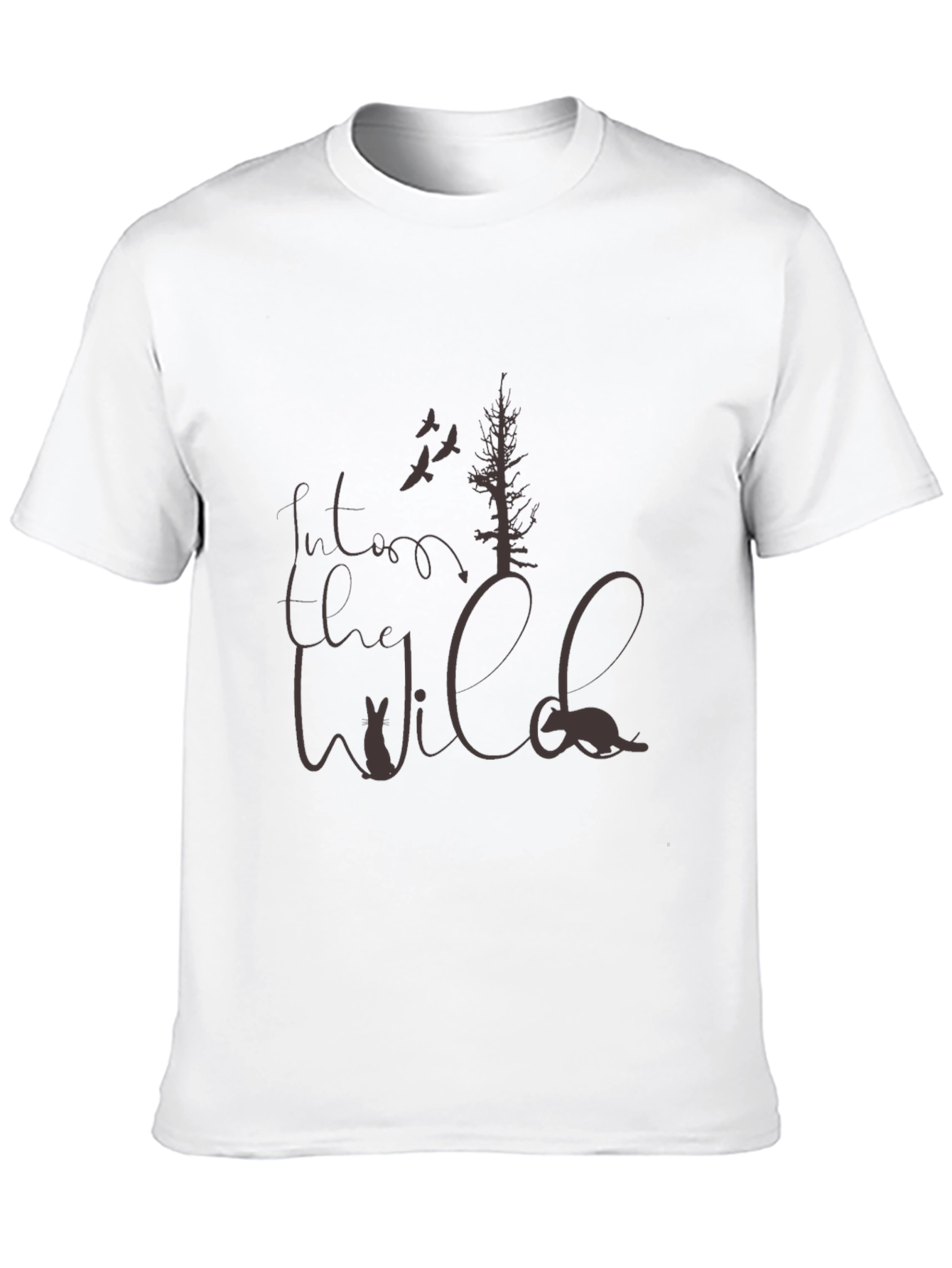 Black Into the Wild T-Shirt - Nature Graphic Tee view 10