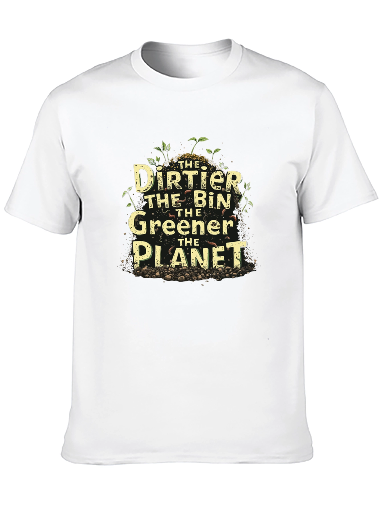 Black Eco-Friendly 'Dirtier the Bin' Graphic T-Shirt view 10