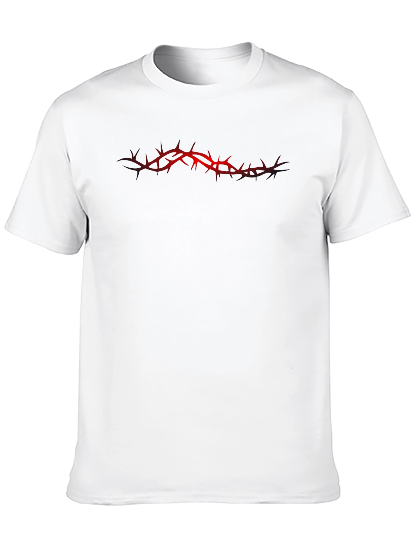 Black Edgy Crown of Thorns Graphic Tee - Black view 10