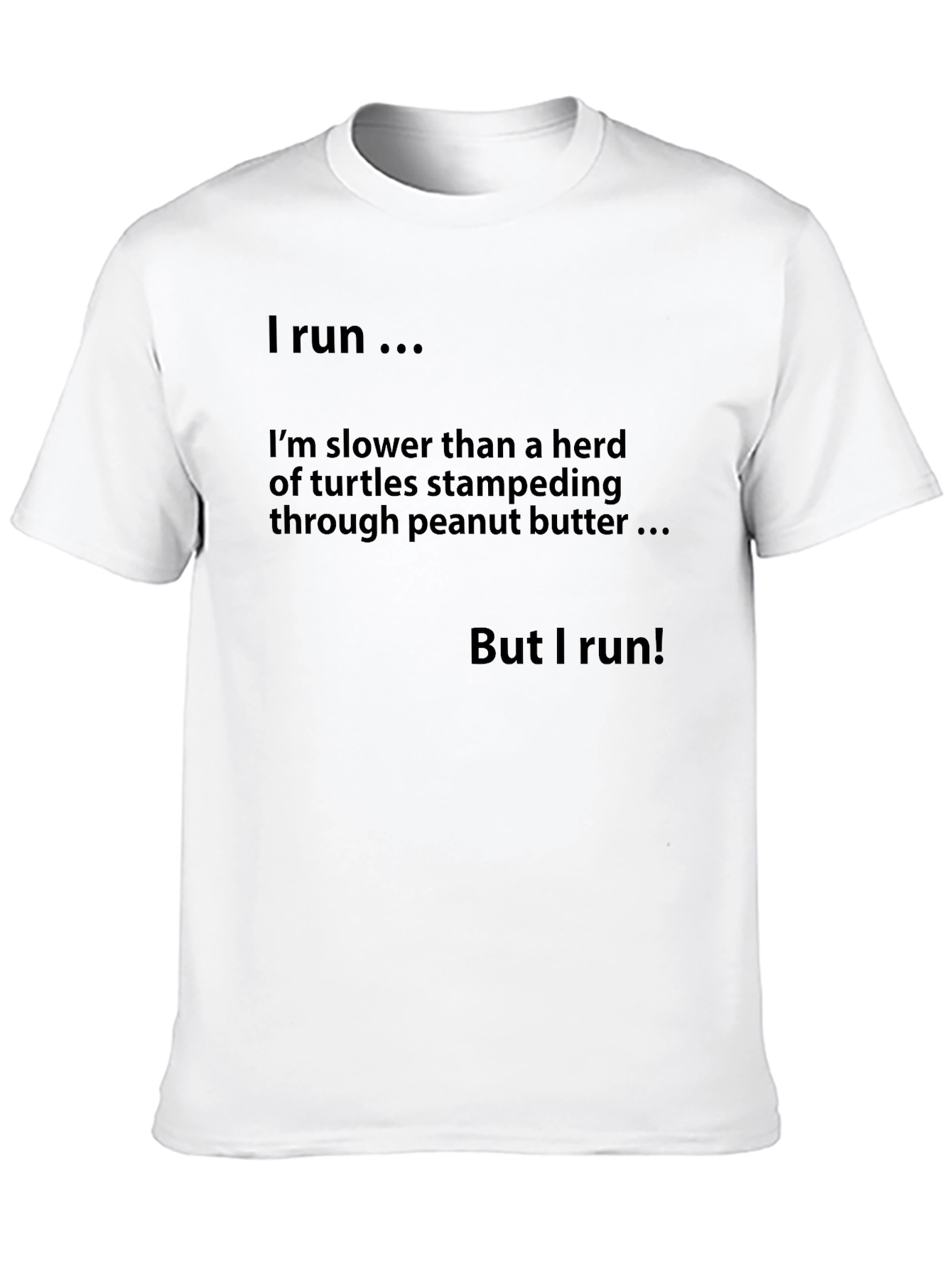 Black Humorous Runner's T-Shirt - Slower Than Turtles view 10