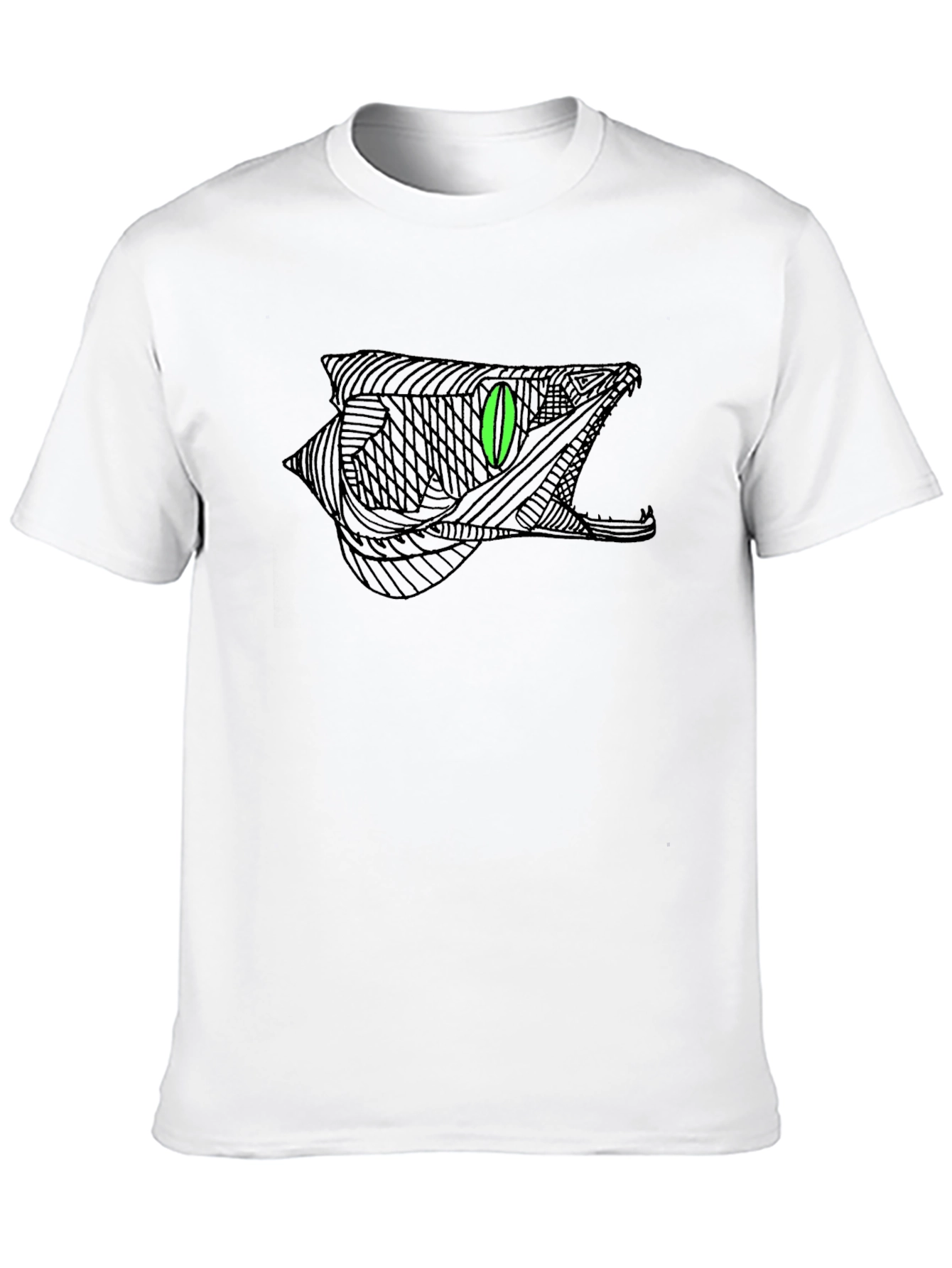 Black Men's Black Snake Graphic Tee - Stylish Design view 10