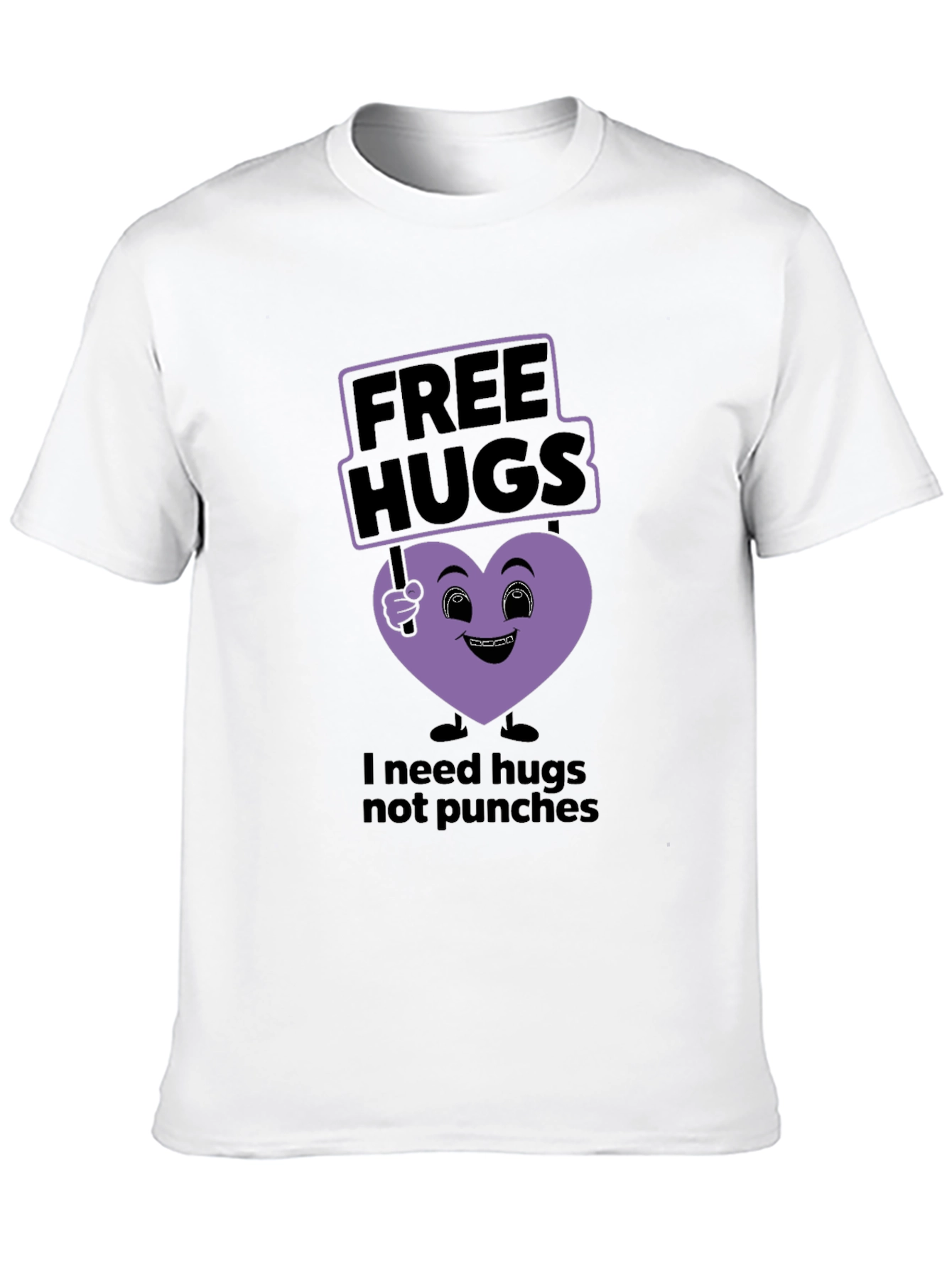 Black Free Hugs T-Shirt - Needs Hugs, Not Punches view 10