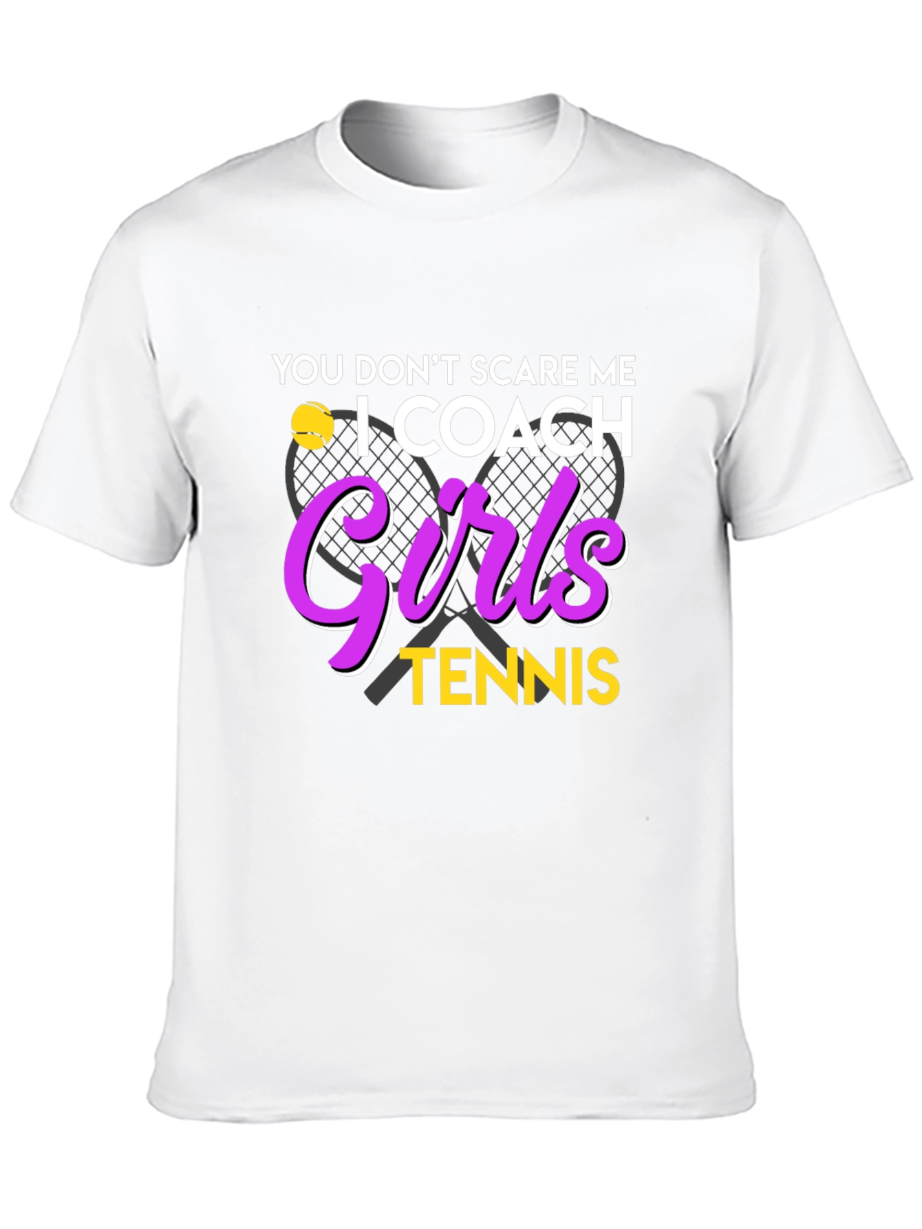Black Funny Tennis Coach T-Shirt - Girls Tennis Design view 10