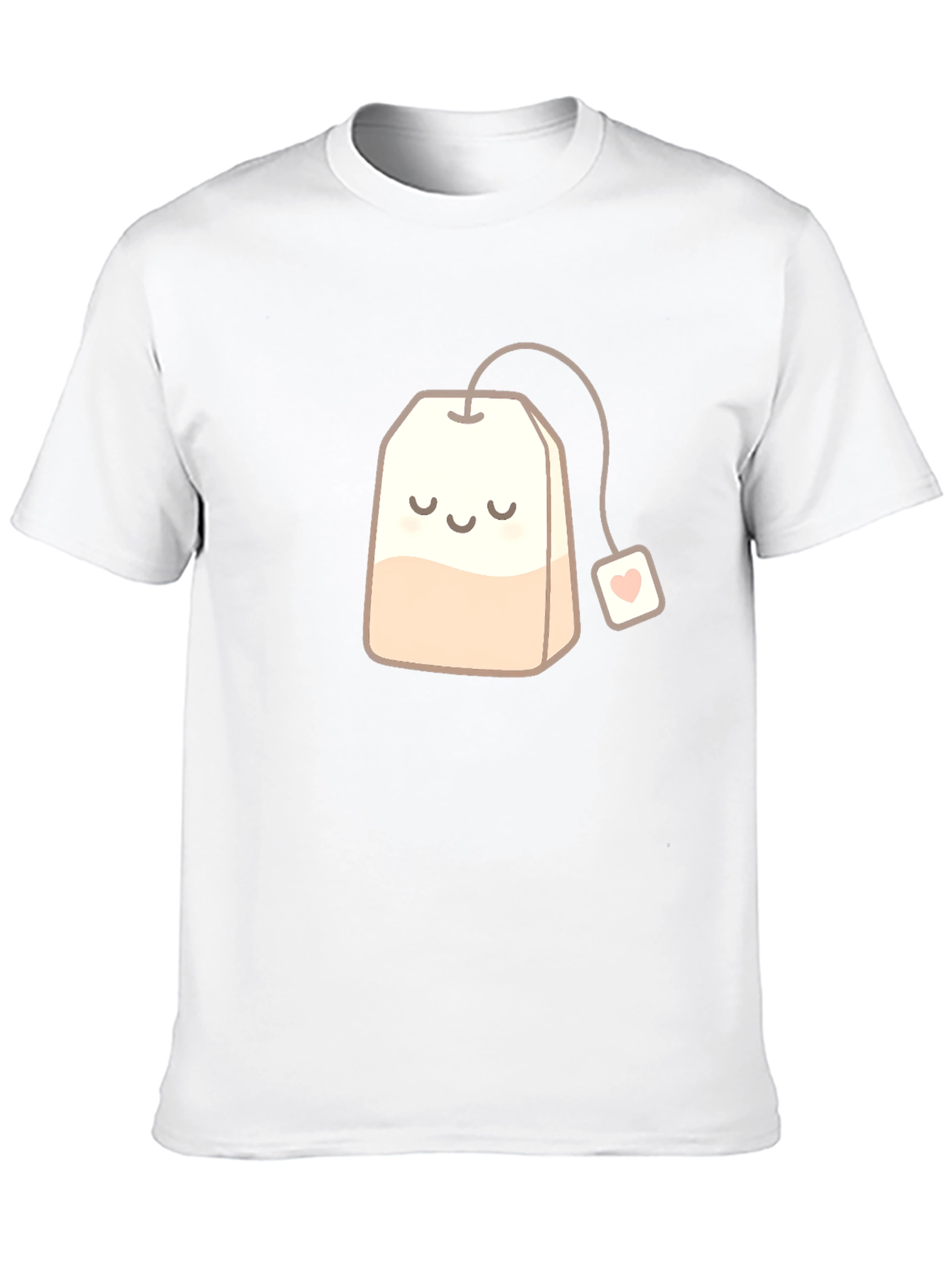 Black Cute Smiling Teabag Black T-Shirt view 10