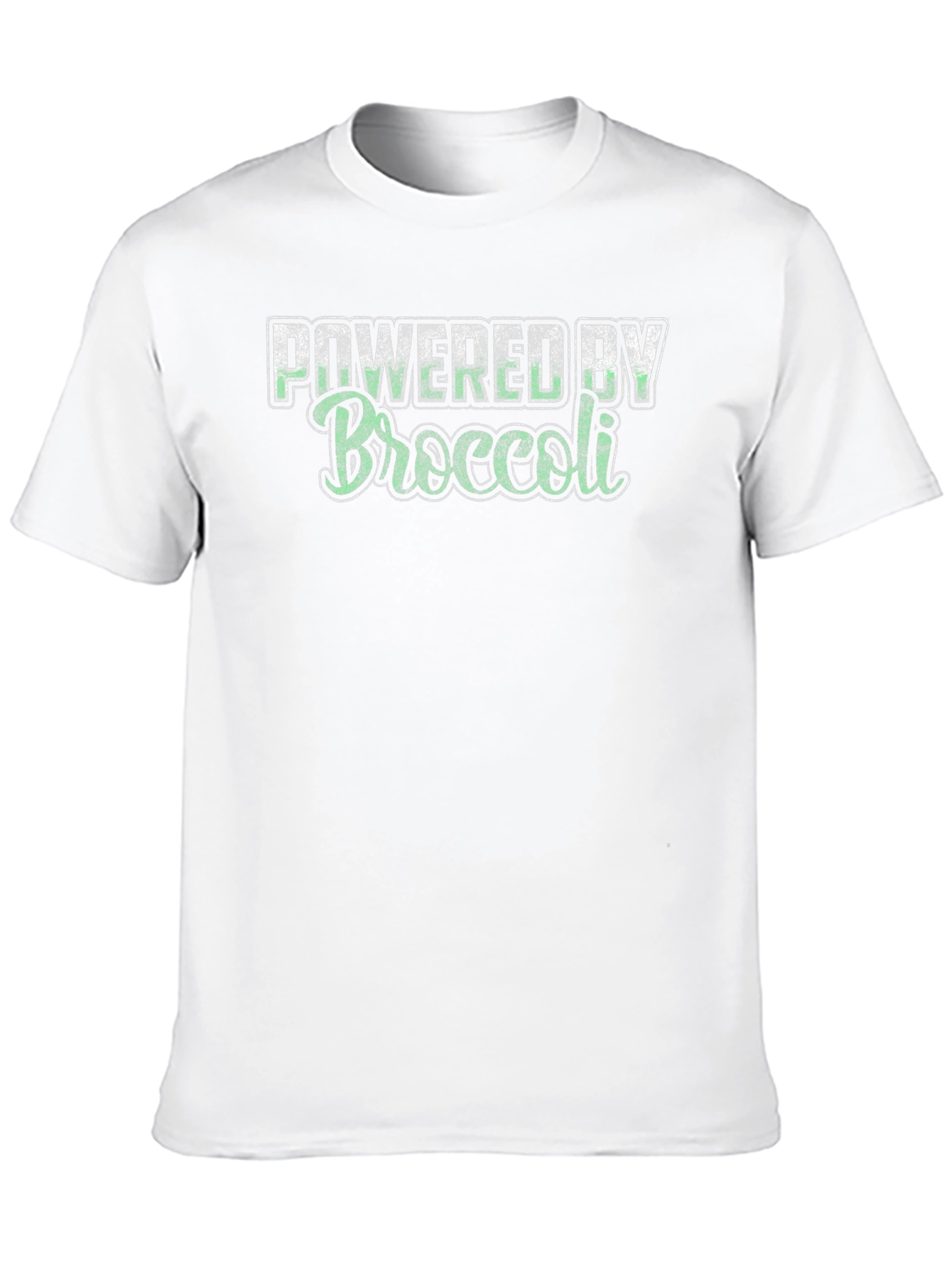 Black Powered by Broccoli Funny T-Shirt Vegan view 10