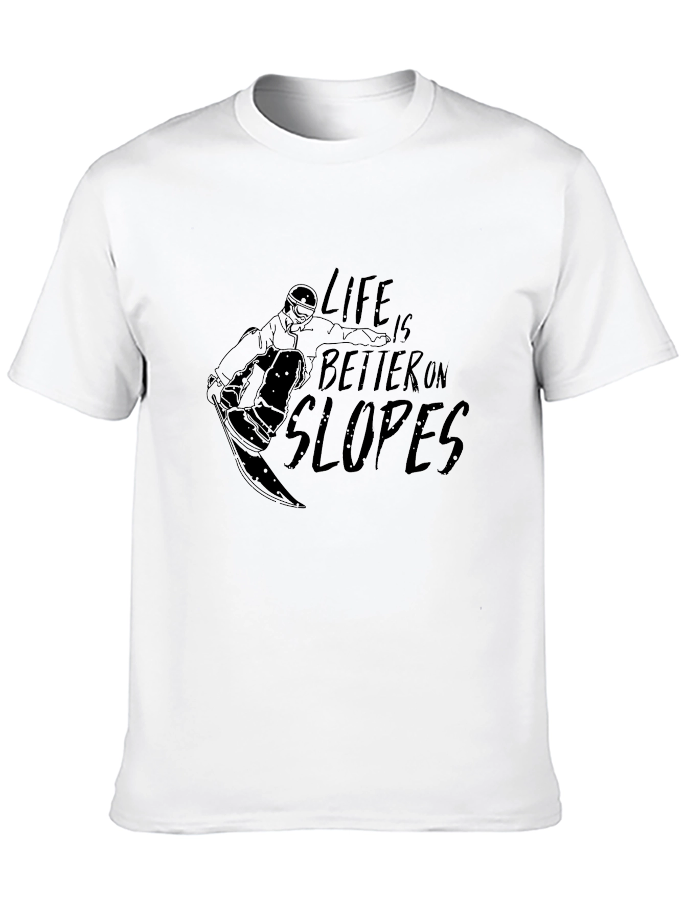 Black Life is Better on Slopes Black Graphic Tee view 10