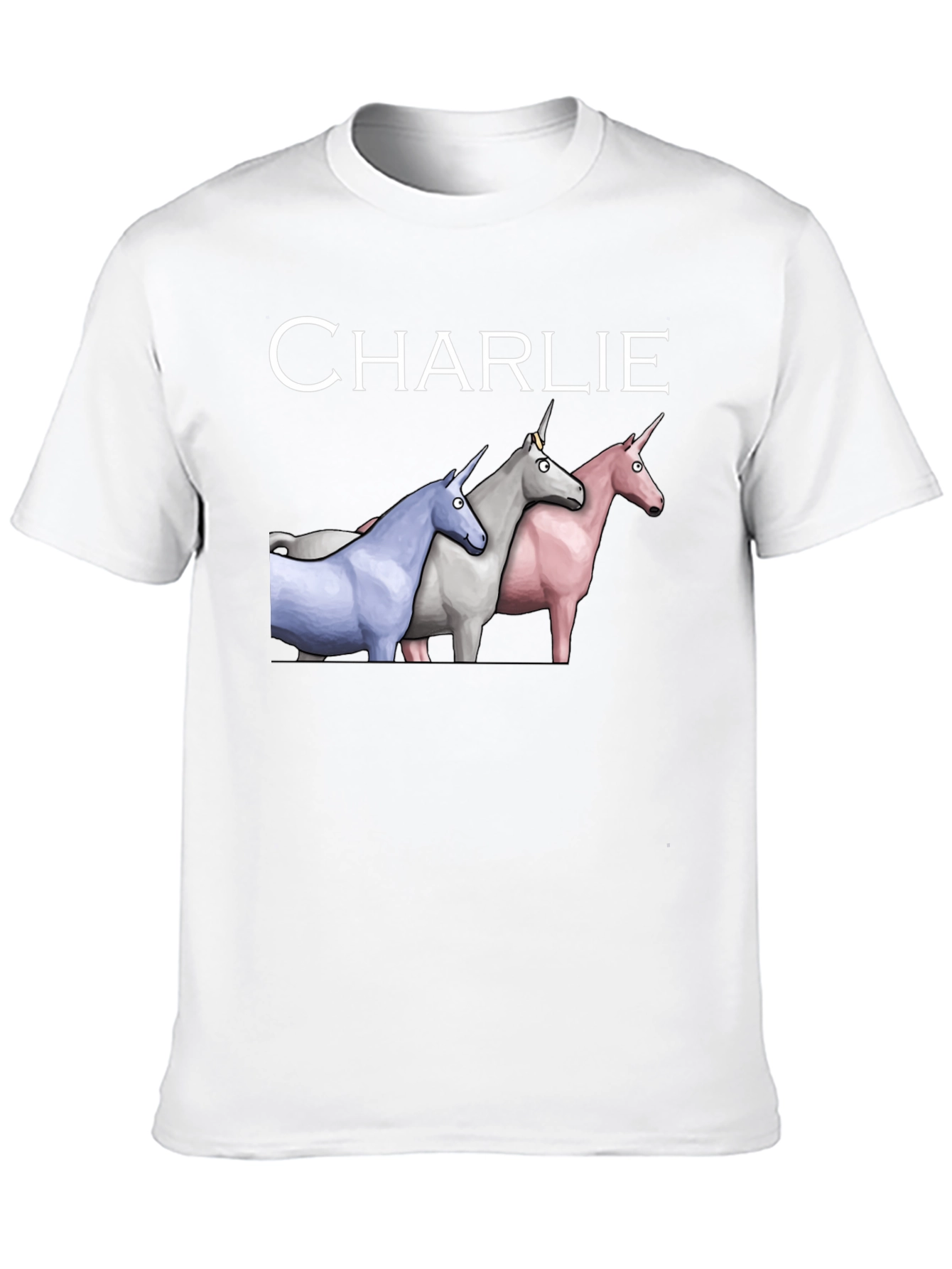 Black Charlie Unicorns Black T-Shirt view 10