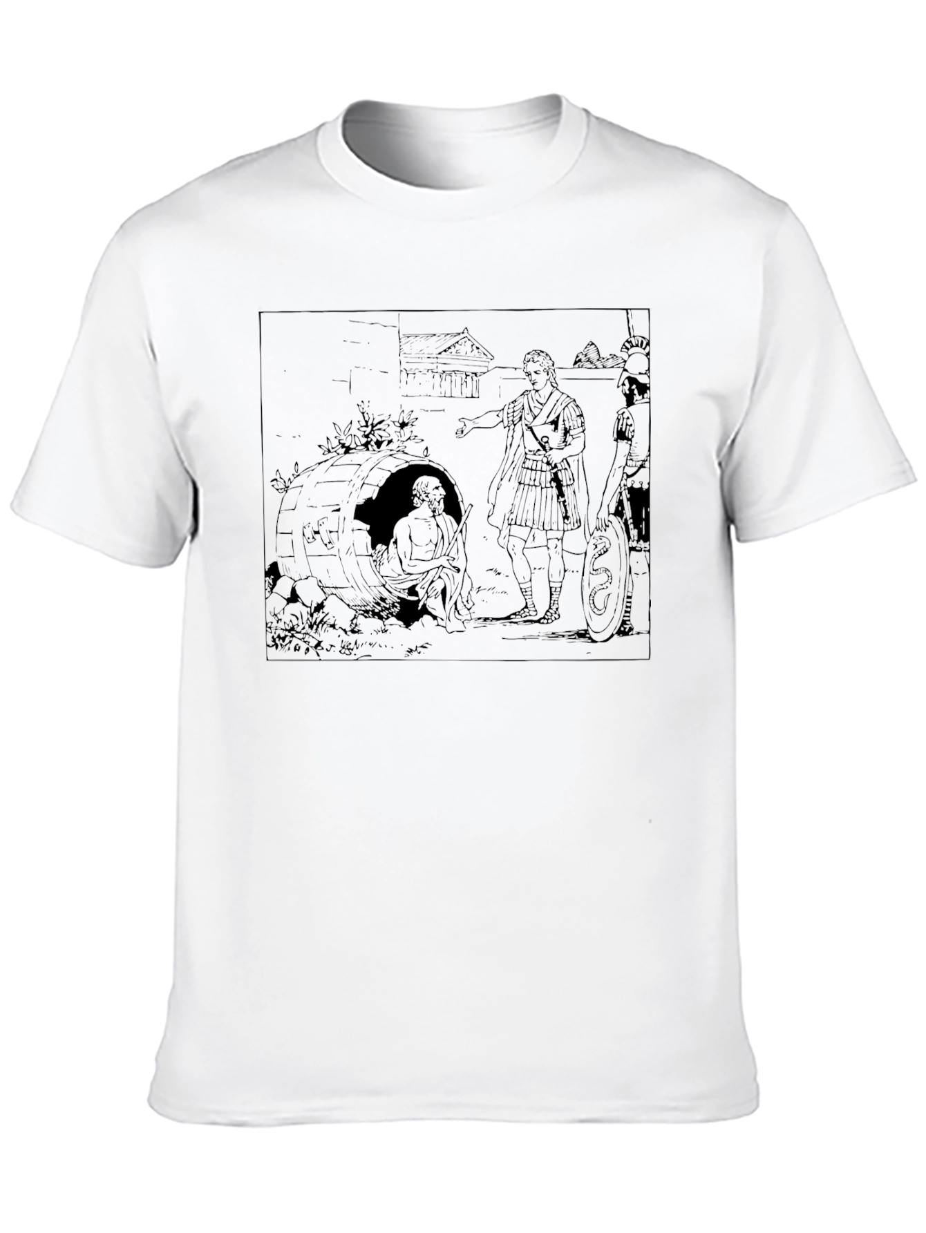Black Diogenes in a Barrel T-Shirt view 10
