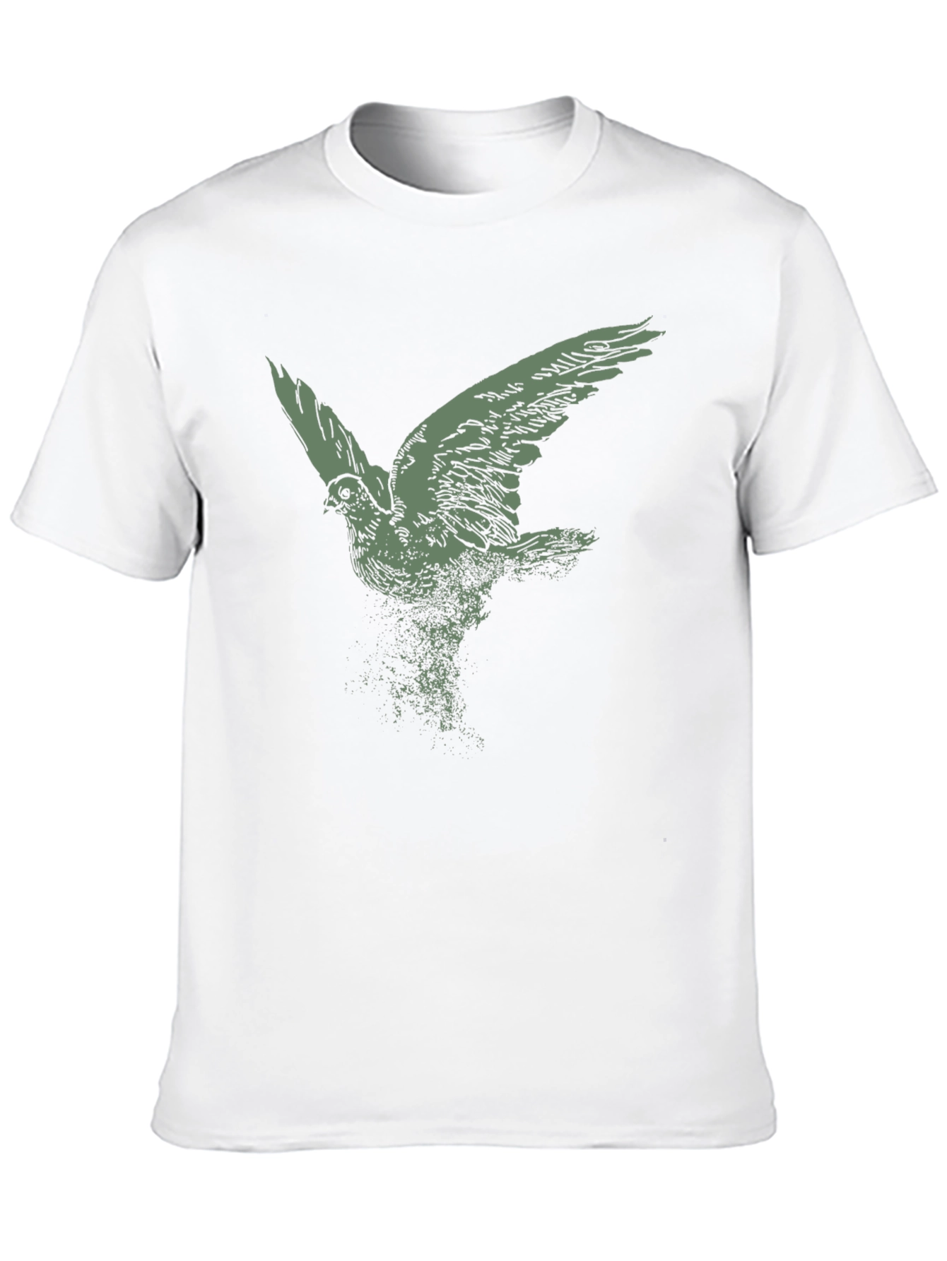 Black Men's Black T-Shirt with Flying Bird Graphic view 10