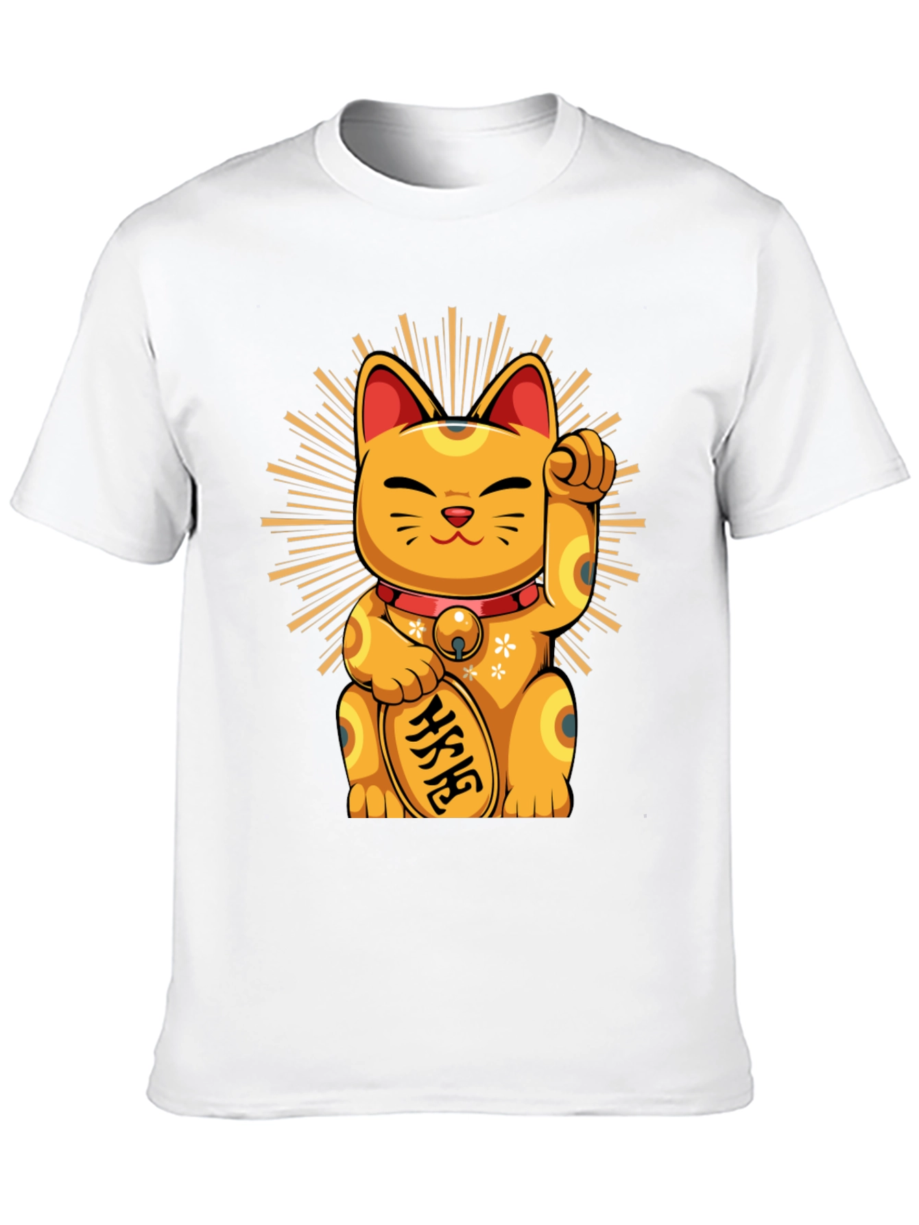 Black Lucky Cat Graphic T-Shirt - Unisex view 10