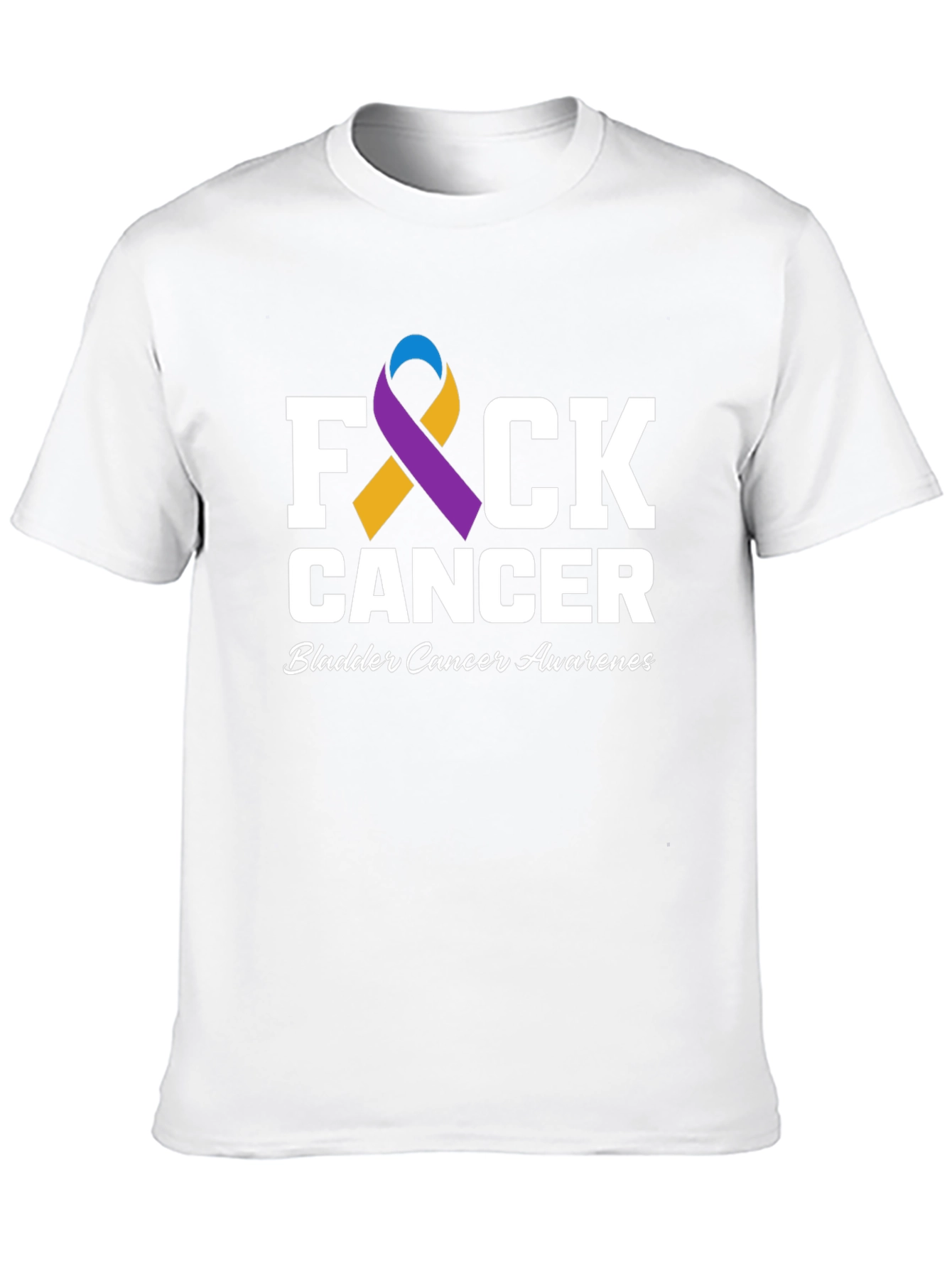 Black F Cancer Bladder Cancer Awareness T-Shirt view 10