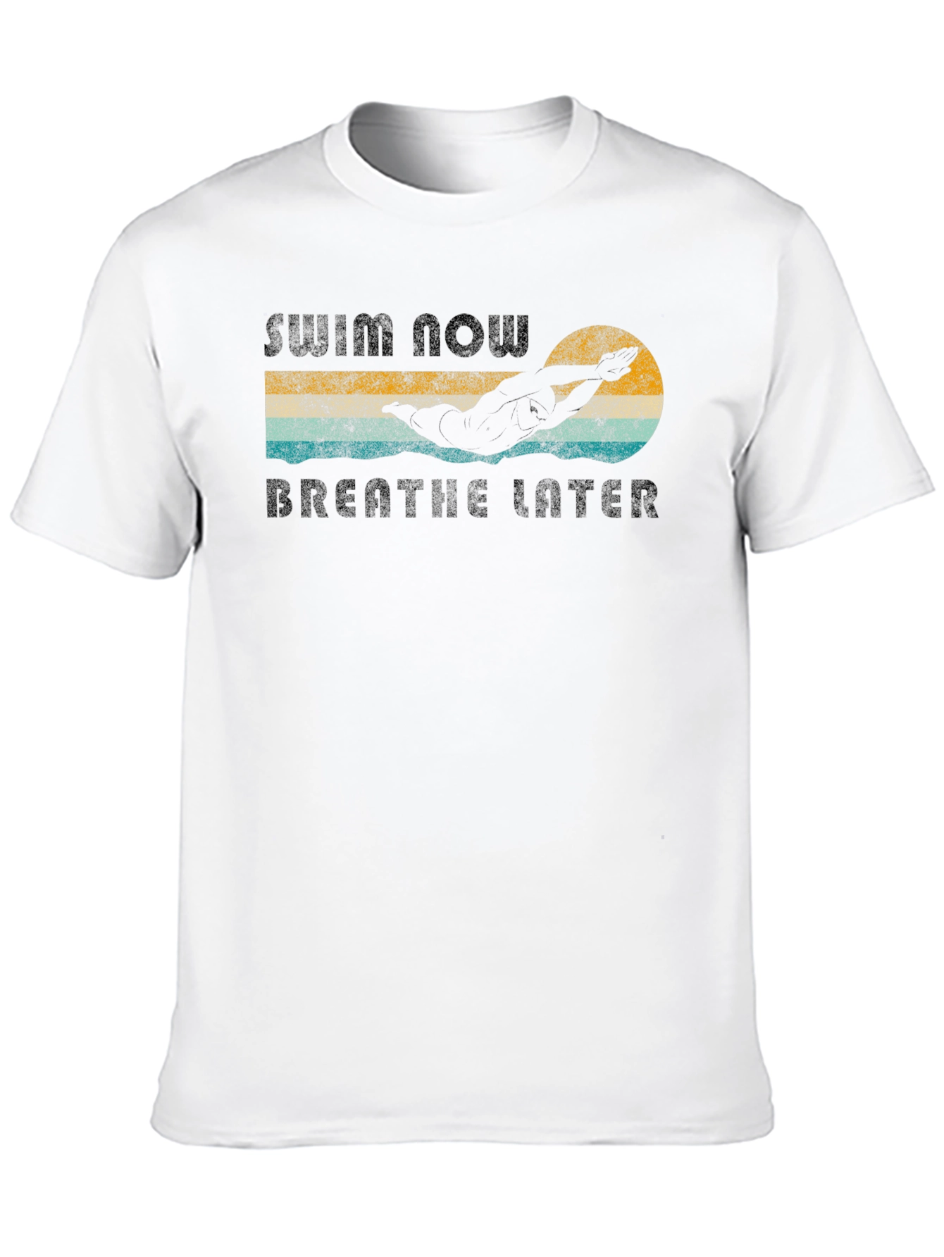 Black Swim Now Breathe Later Graphic Tee view 10
