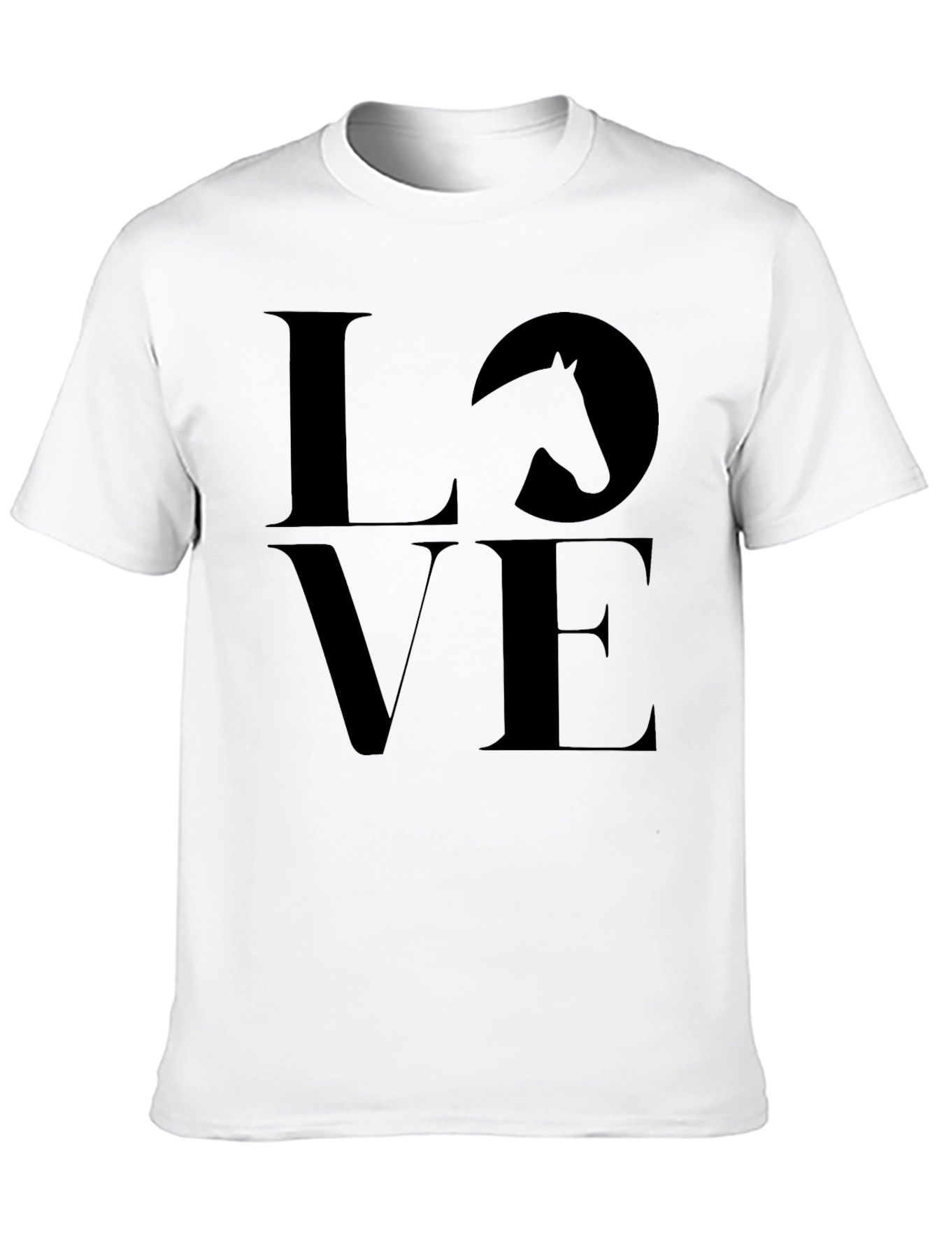 Black Love Horses Black T-Shirt, Men's Casual Tee view 10