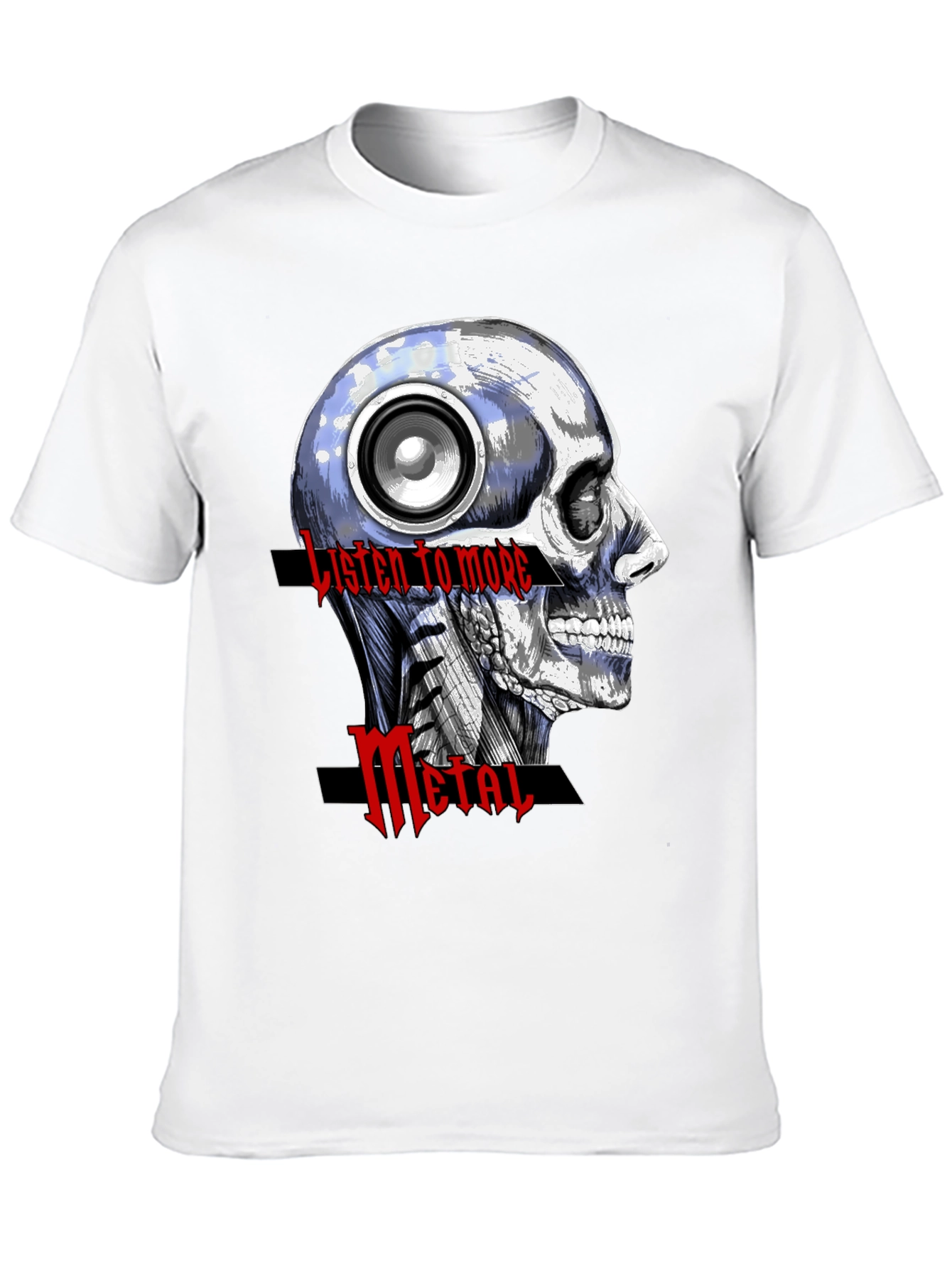 Black Listen to More Metal Graphic T-Shirt view 10