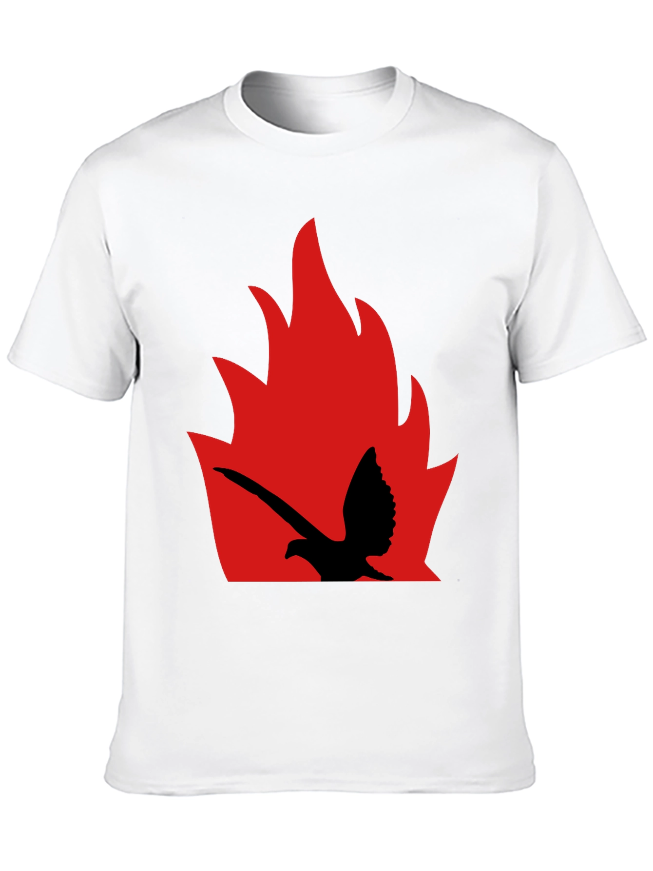 Black Fiery Bird Graphic Tee - Bold Black Shirt view 10