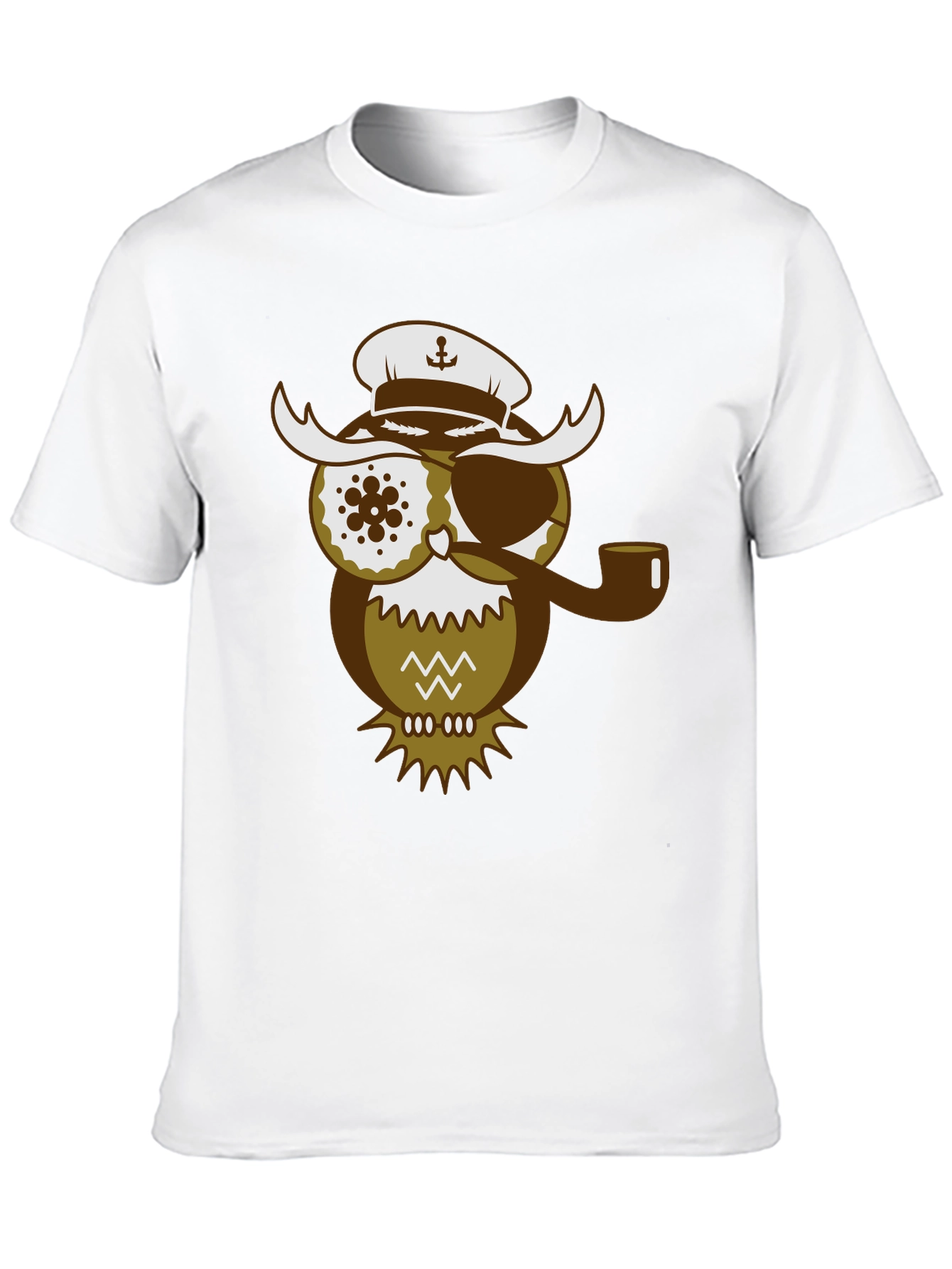 Black Pirate Owl Graphic T-Shirt - Unique Design Tee view 10