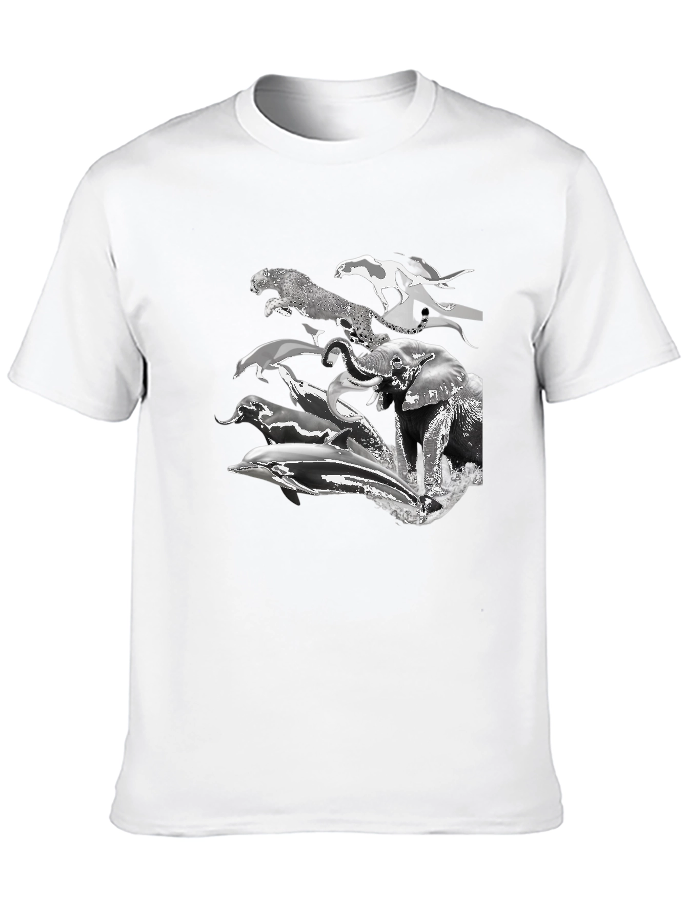 Black Animal Print Tee - Black view 10