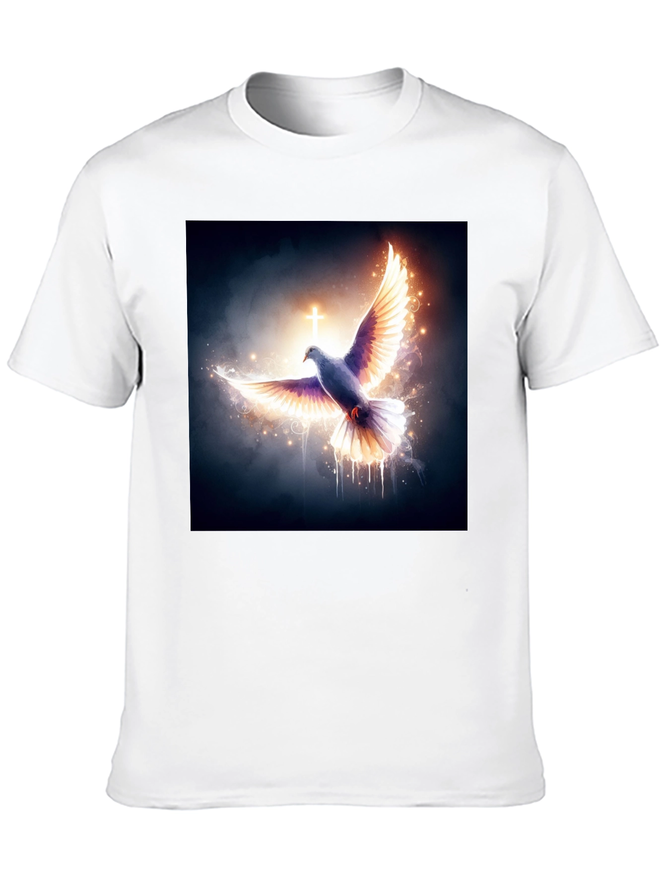 Dove & Cross Graphic Black T-Shirt - 10